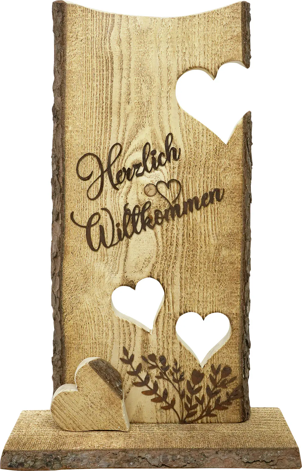 Badeko Holzständer Doppelherz 75 x 45 cm braun