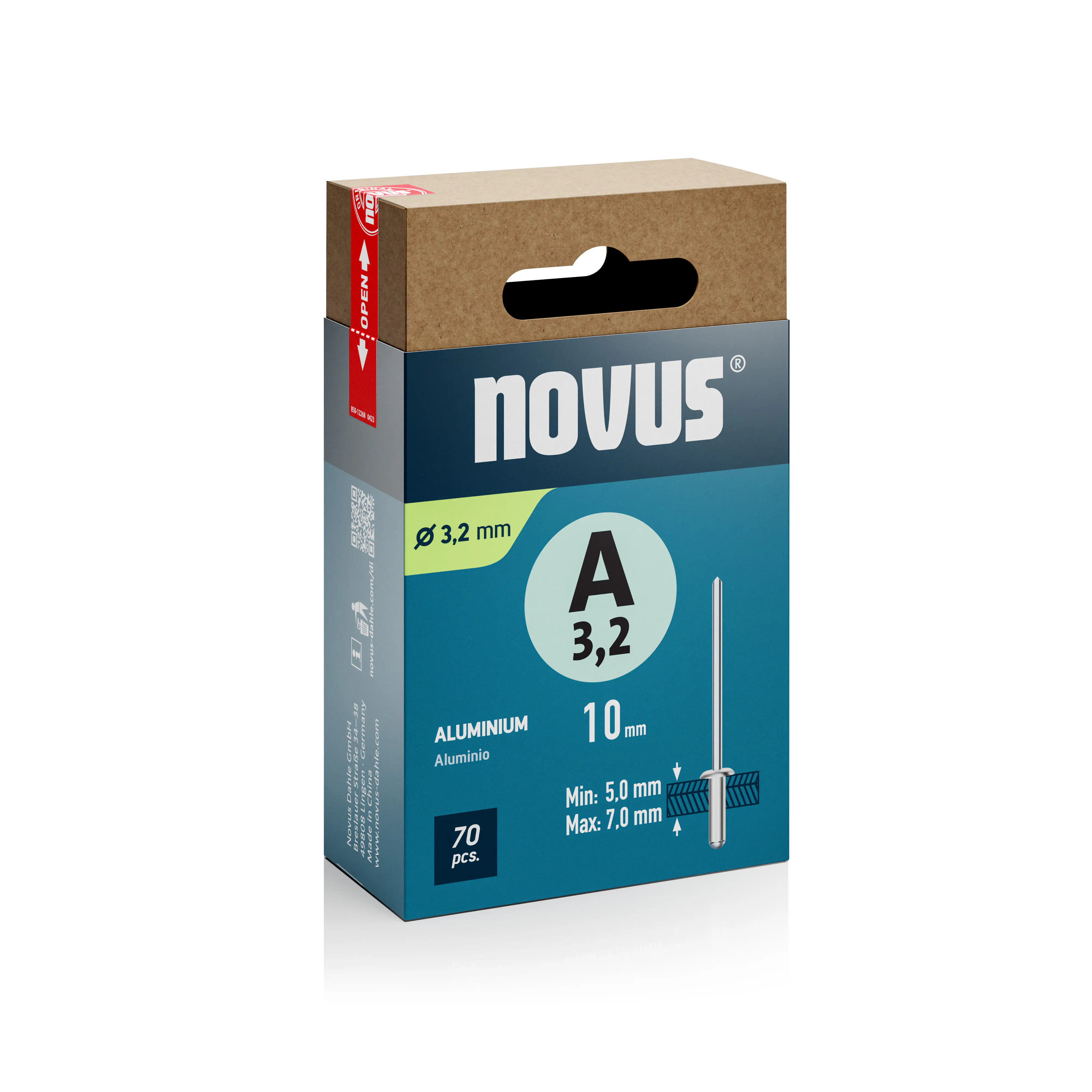 Novus Blindnieten Typ A 3,2 x 10 mm Aluminium 70 Stück Novus Blindnieten Typ A 3,2 x 10 mm Aluminium 70 Stück