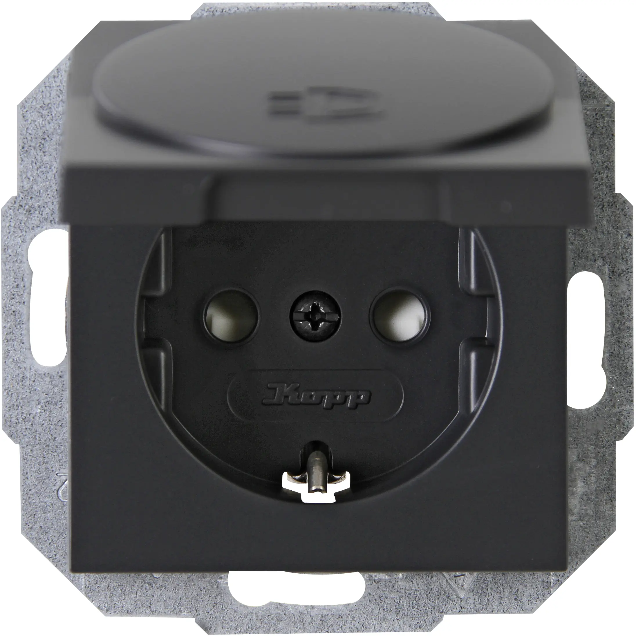 Kopp Schutzkontakt-Steckdose mit Deckel ATHENIS 16A, anthrazit, Unterputz, 940115086