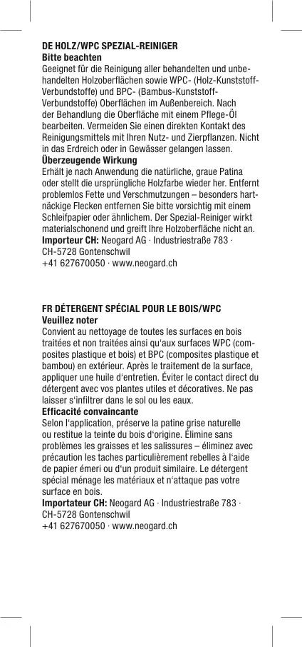 Gloria Holz und WPC Spezial-Reiniger Reinigungsmittel für Holzterrasse 1 L Gloria Holz und WPC Spezial-Reiniger Reinigungsmittel für Holzterrasse 1 L