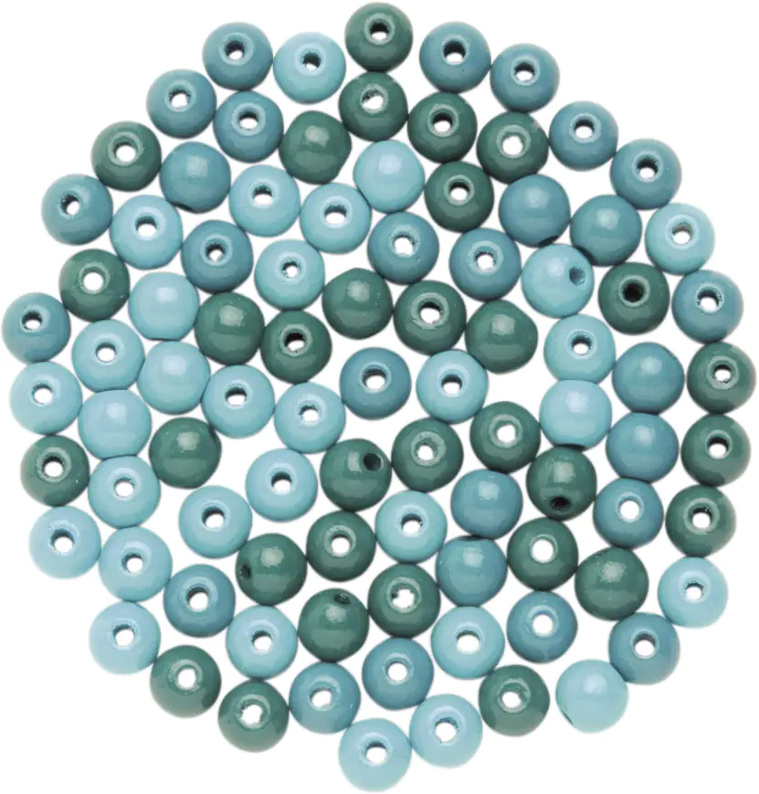 Glorex Holzperle türkis-mix 6 mm