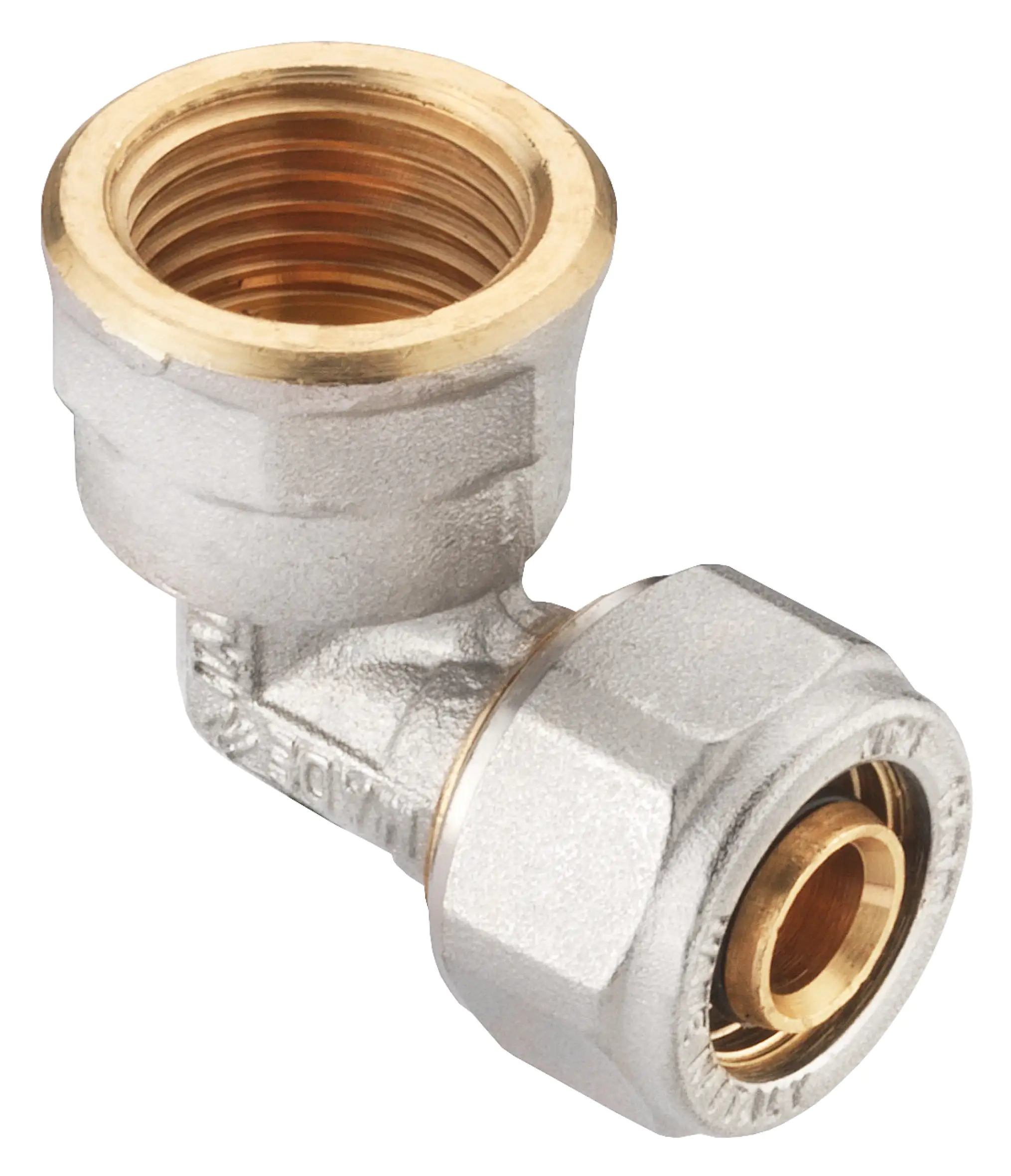 Cornat Schraub-Winkel 90° komplett ø 16 mm 1/2" IG Messing vernickelt