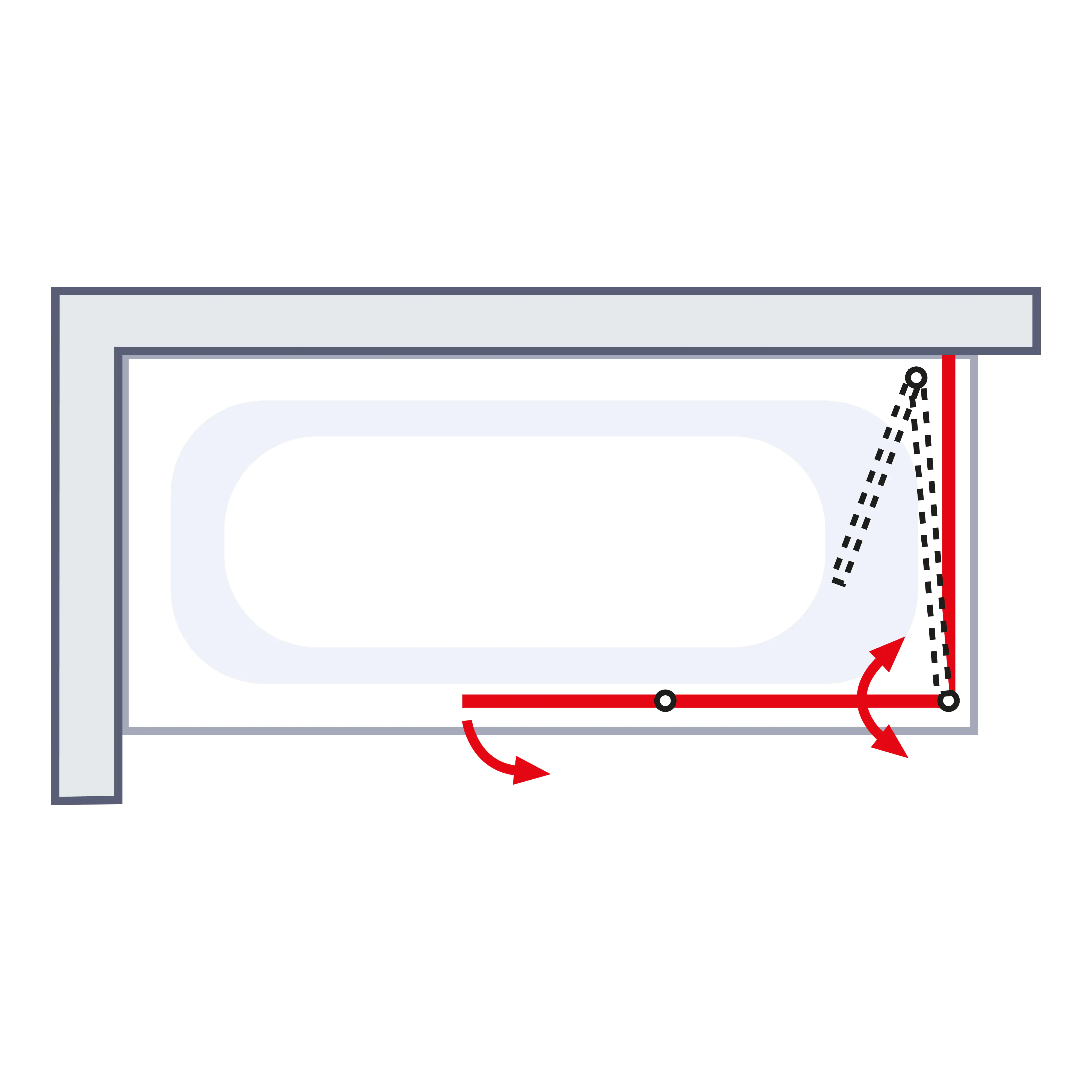 Schulte Badewannenaufsatz D3380 2-tlg. 114,6 x 70 x 140 cm + Seitenwand