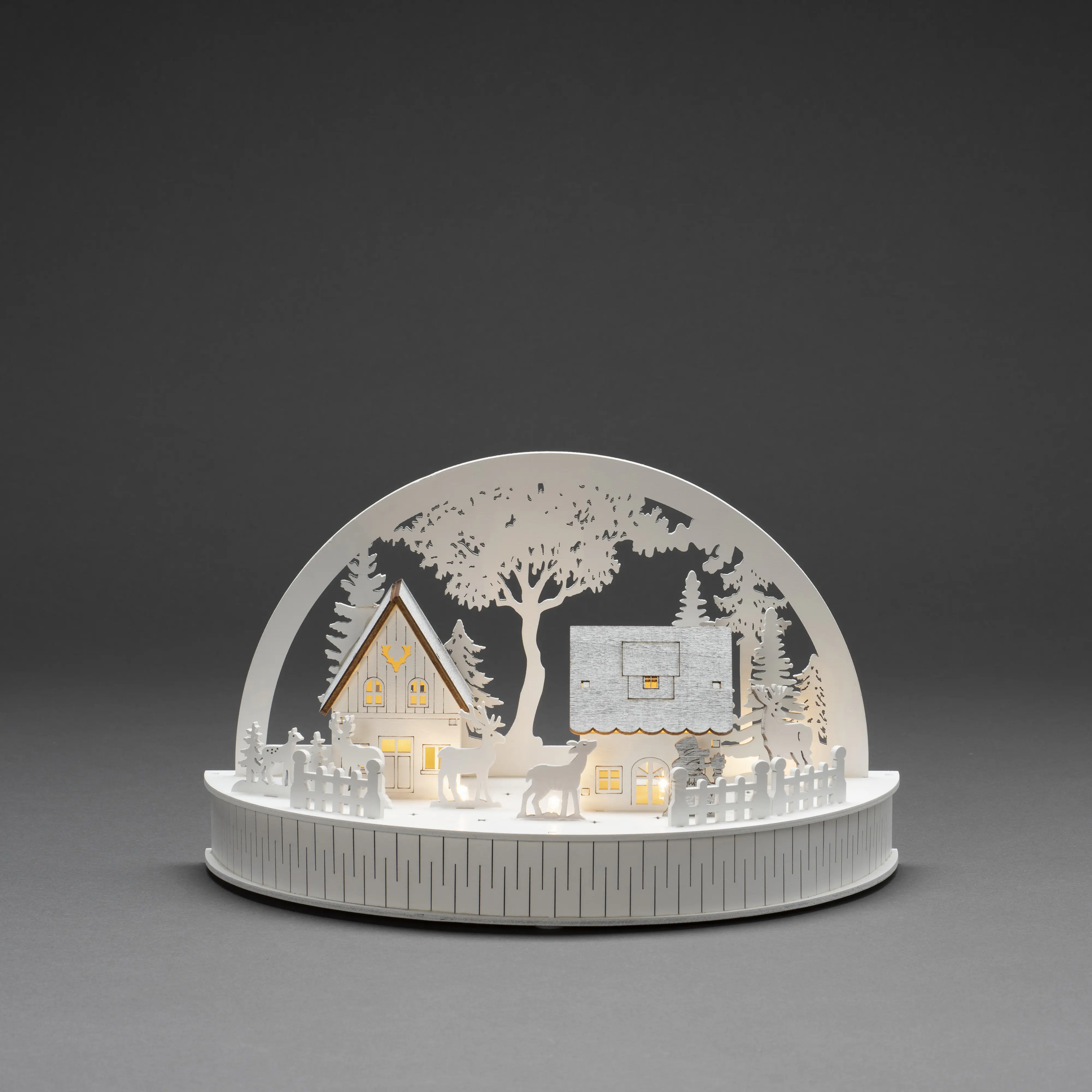 Konstsmide LED Holzsilhouette Häuser 30cmx15cmx18cm, Batterie