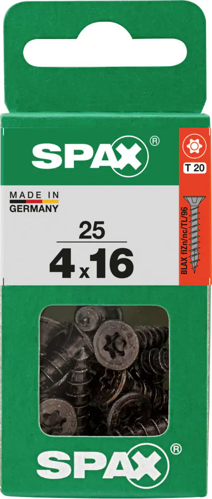 Spax Universalschrauben 4 x 16 mm T20 Vollgewinde - 25 Stk.  Spax Universalschrauben 4 x 16 mm T20 Vollgewinde - 25 Stk.