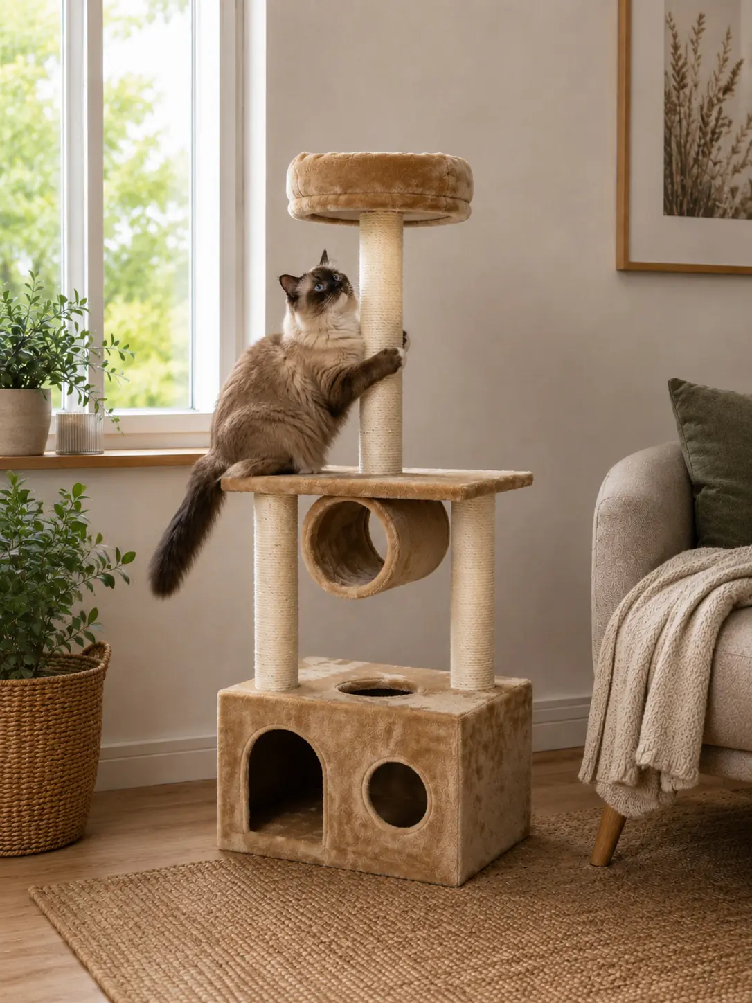 TrendLine Kratzbaum Joschi H 116 cm beige