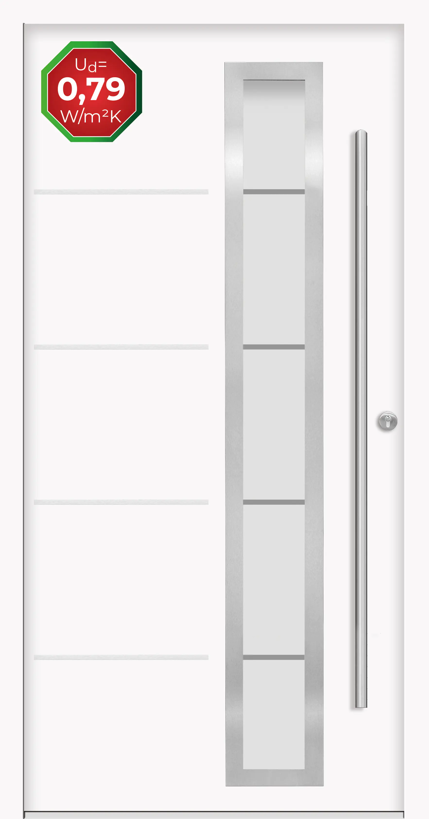 Splendoor Haustür Passivedoor Premium B06 Weiß DIN Rechts 110 x 210 cm