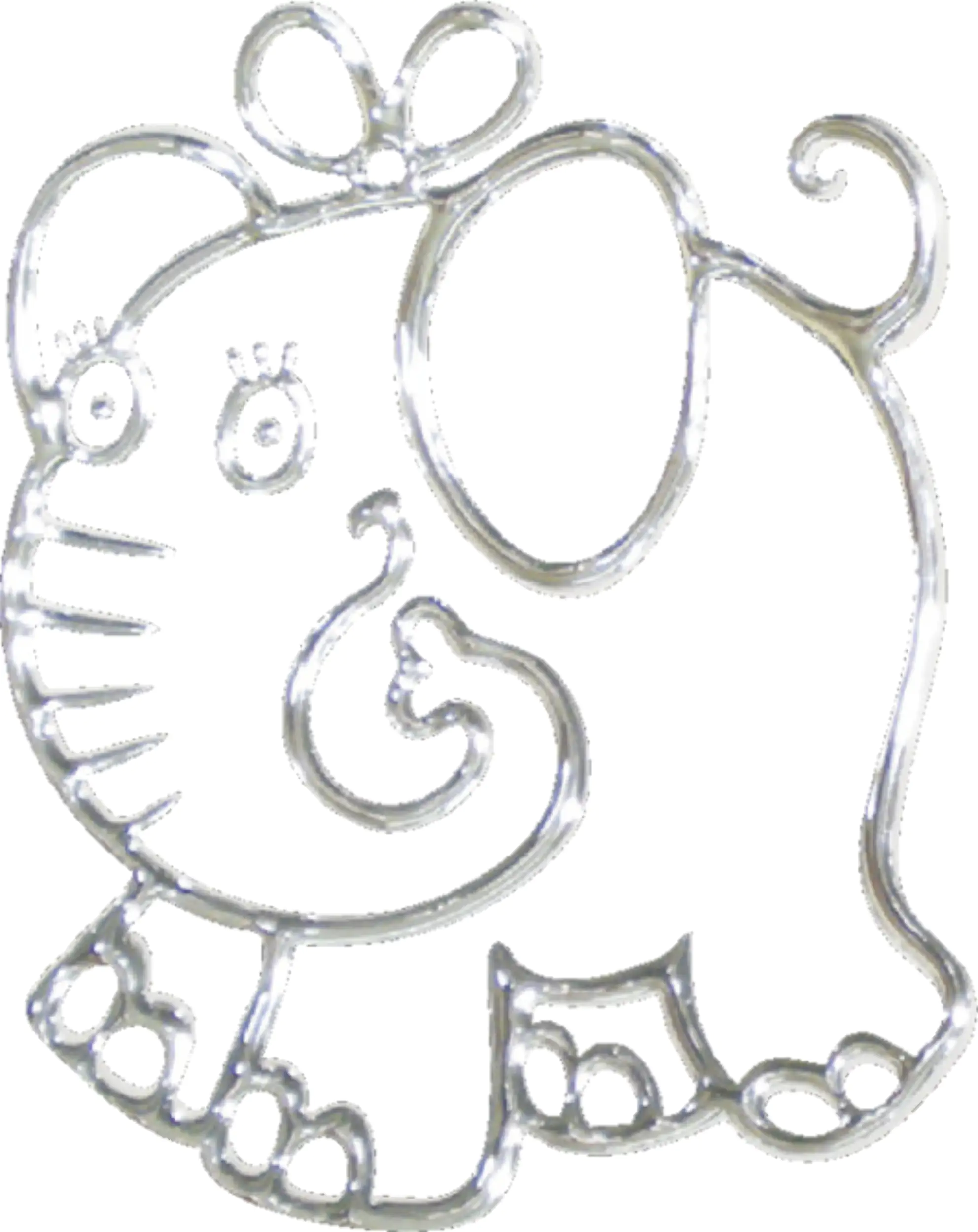 4002341292171 Hermann Schütz 3D-Chrome-Sticker Elefant 100x75mm