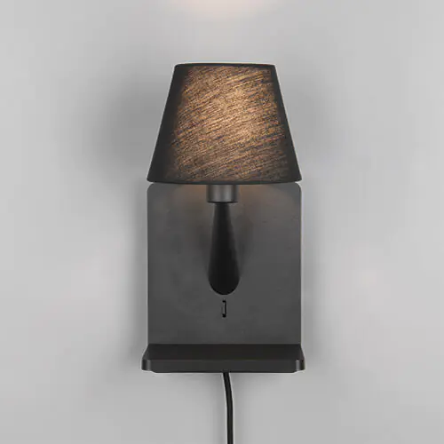 Trio Leuchten LED Wandleuchte Comfort E14 schwarz matt Metall/Stoff Trio Leuchten LED Wandleuchte Comfort E14 schwarz matt Metall/Stoff