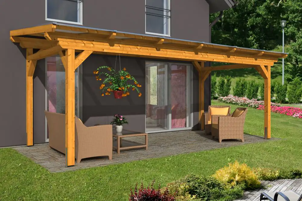 SKAN HOLZ Terrassenüberdachung Sanremo 648 x 250 cm Leimholz SKAN HOLZ Terrassenüberdachung Sanremo 648 x 250 cm Leimholz