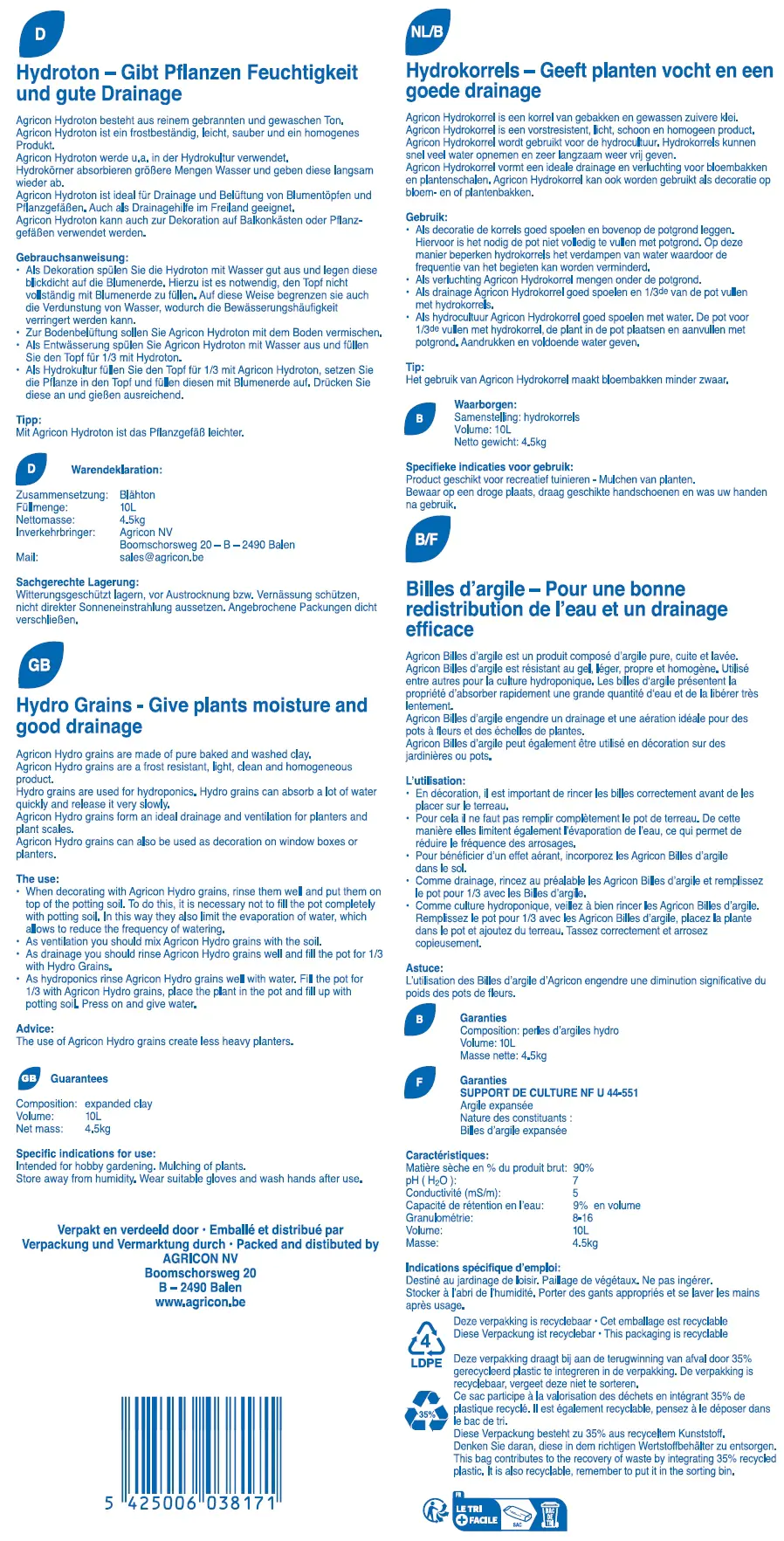 Agricon Hydro Blähton 10 l Agricon Hydro Blähton 10 l