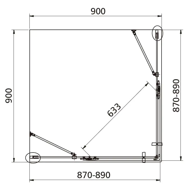 Primaster Eckdusche Easy-8 De Luxe Drehtür 90 x 90 cm Klarglas chrom Primaster Eckdusche Easy-8 De Luxe Drehtür 90 x 90 cm Klarglas chrom