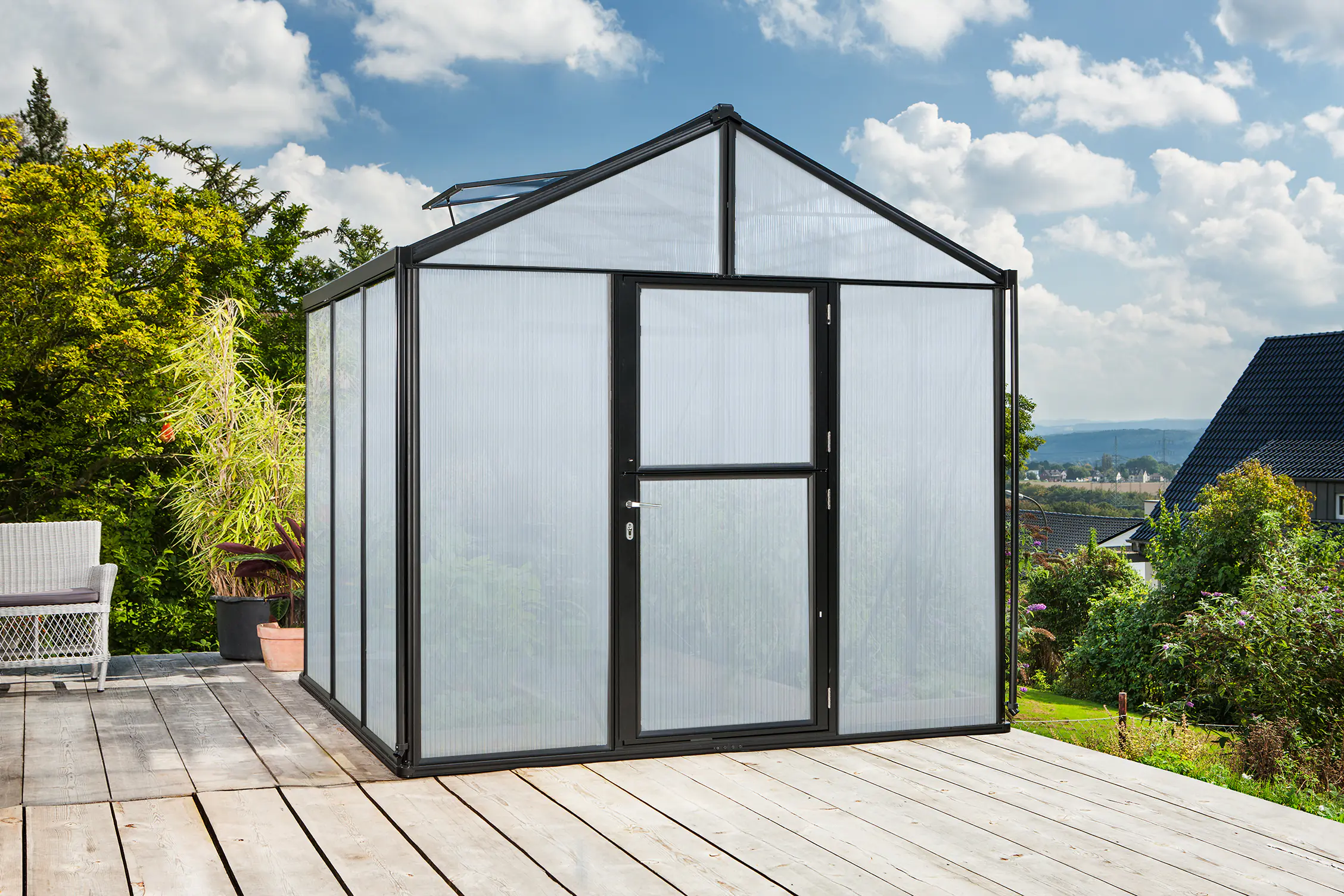 Vitavia Gewächshaus-Set Zeus 6200 HKP 10 mm schwarz 266 x 249 cm 