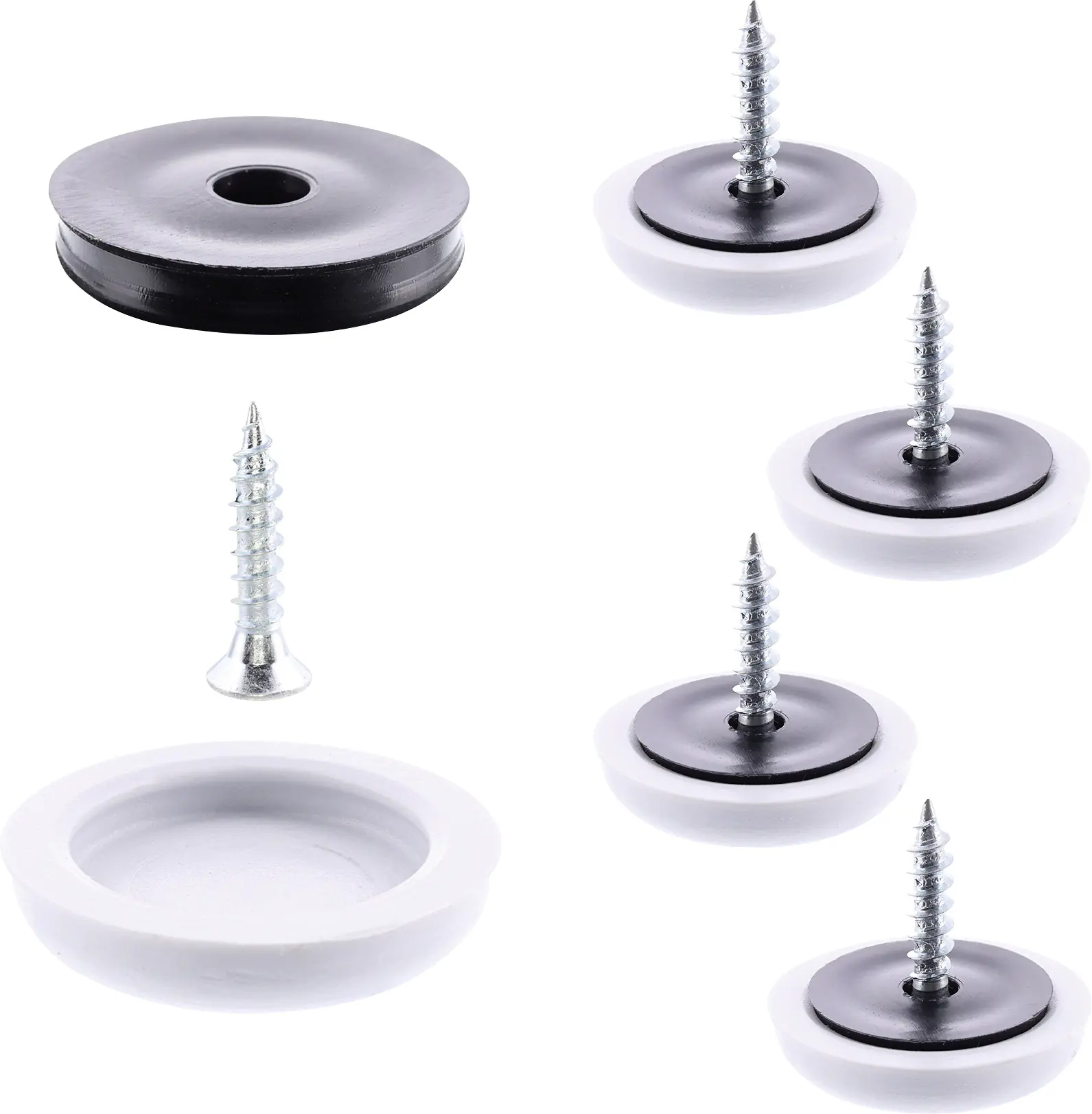 Wagner Möbelgleiter zum Anschrauben Hyper grau Ø 20 mm - 4 Stück 