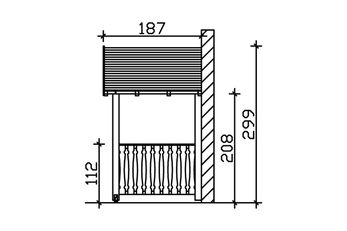 4018211029556_04 SKAN HOLZ Vordach Stralsund Typ 8 360 x 187 cm, lasiert in Schiefergrau