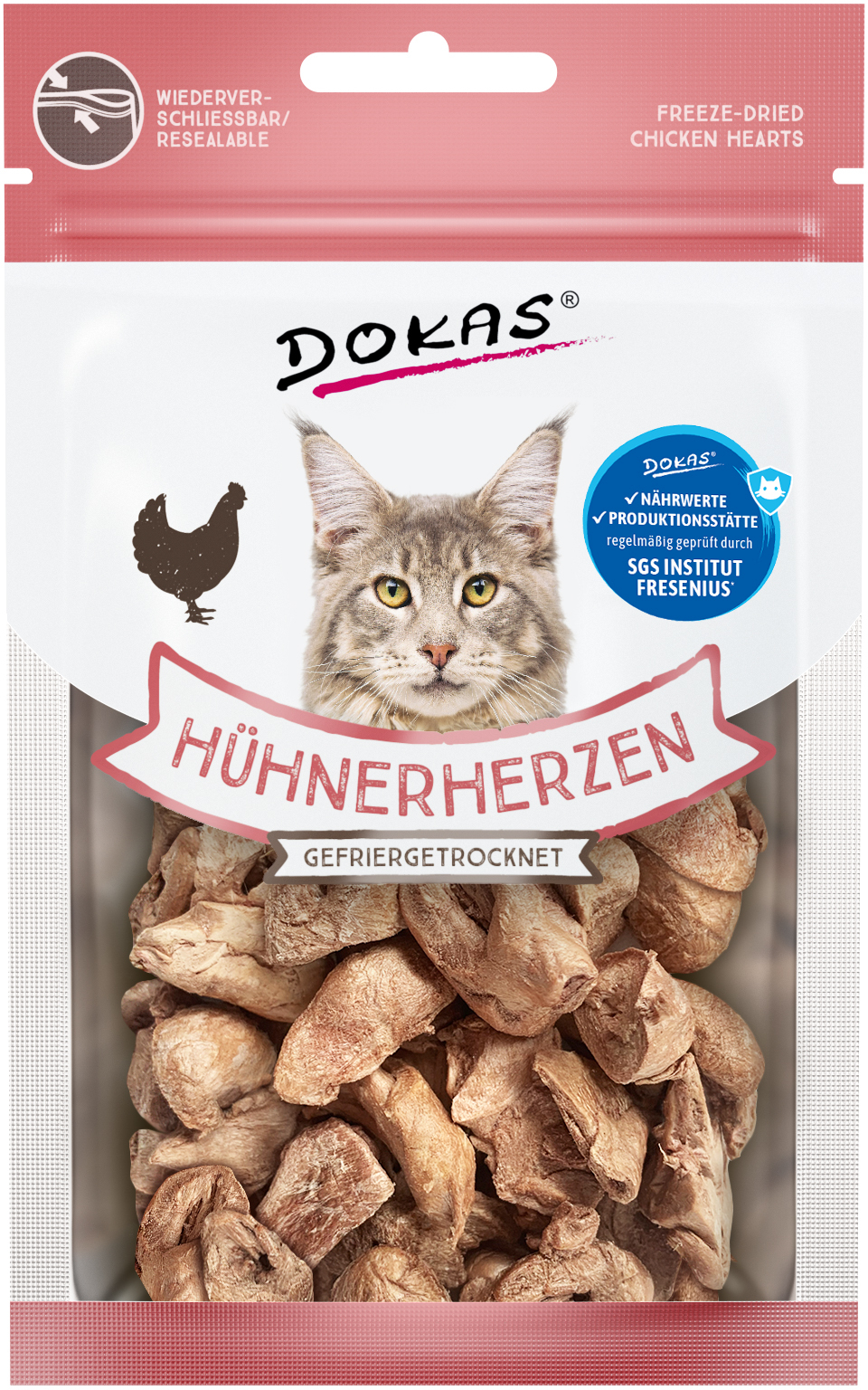Dokas Hühnerherzen gefriergetrocknet 15 g 15 g