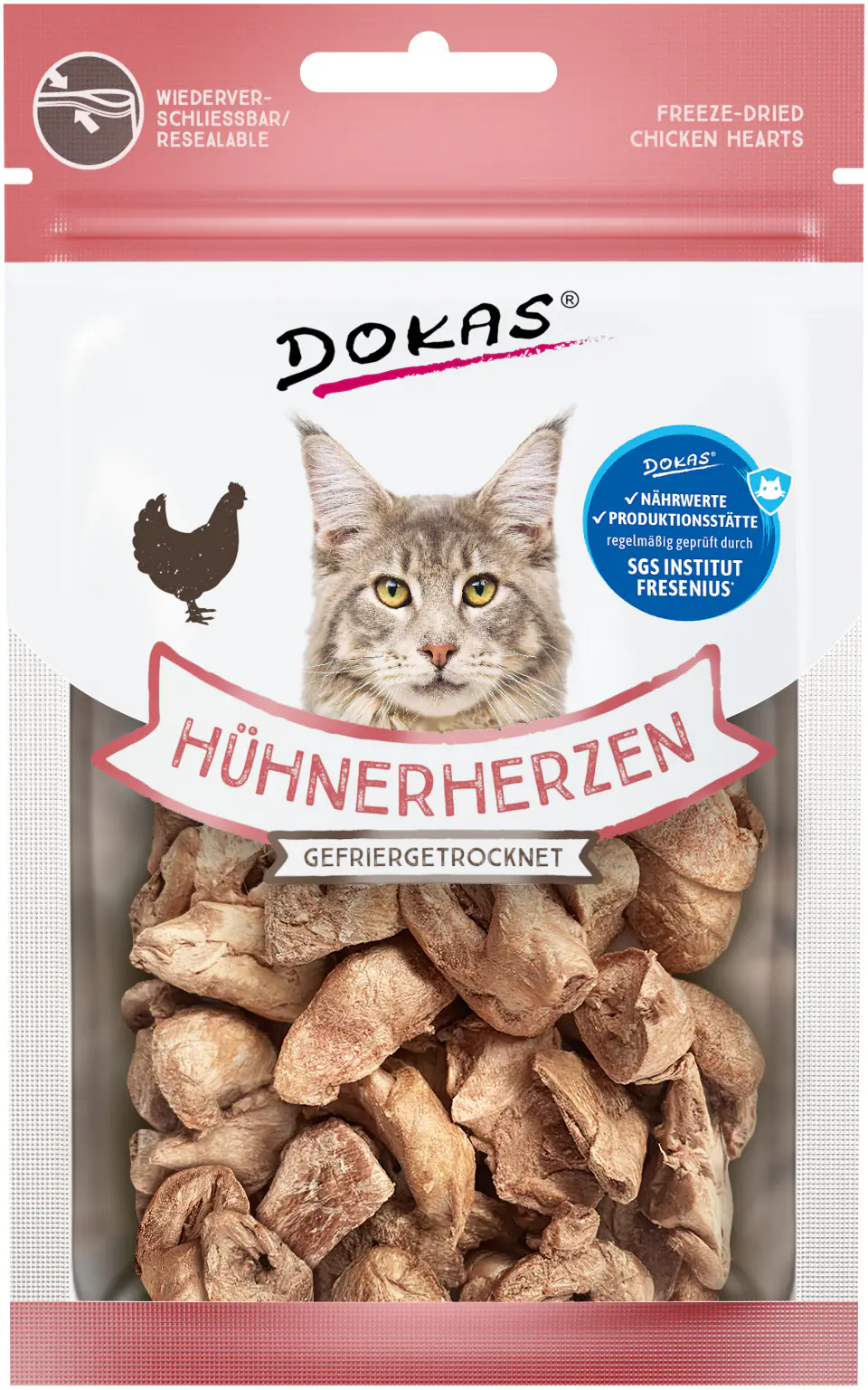 Dokas Hühnerherzen gefriergetrocknet 15 g 15 g