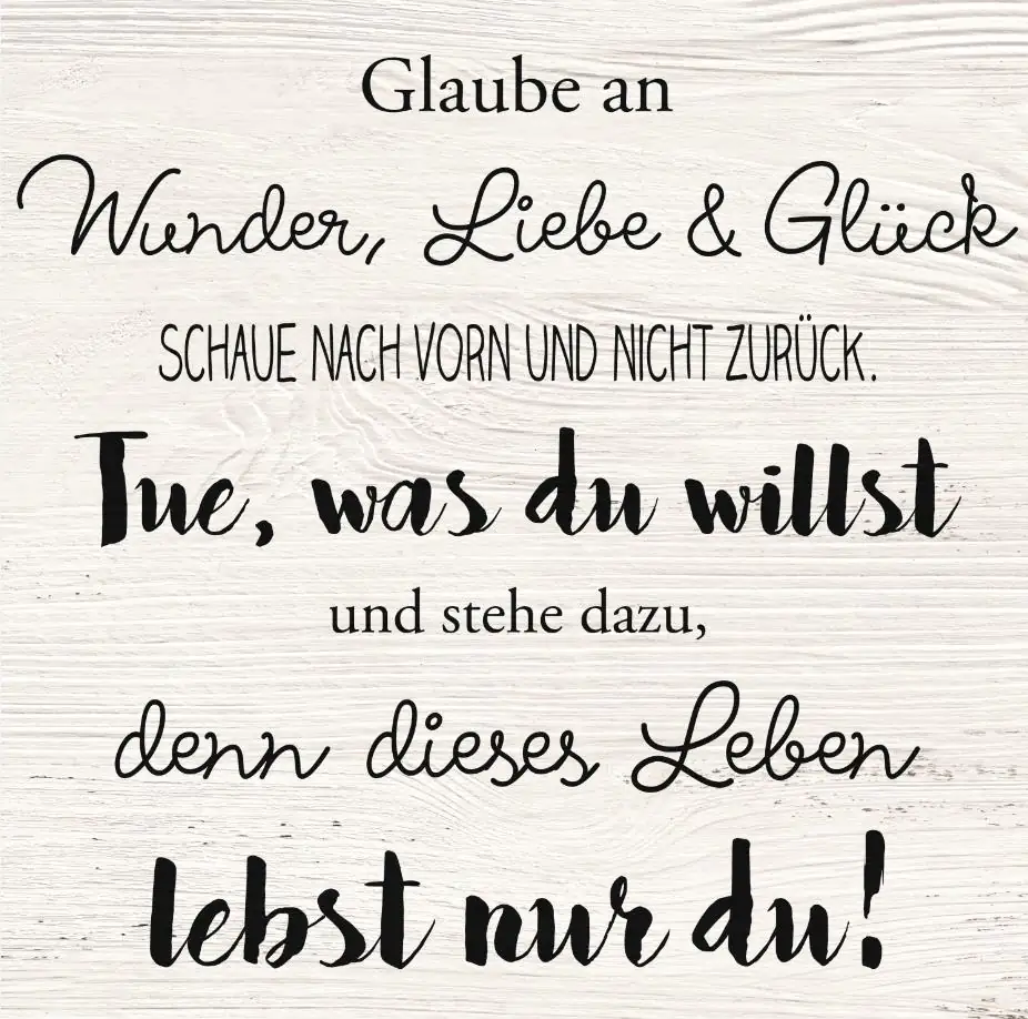 Deco-Block Bild - Wunder Liebe Glück 39 x 39 cm