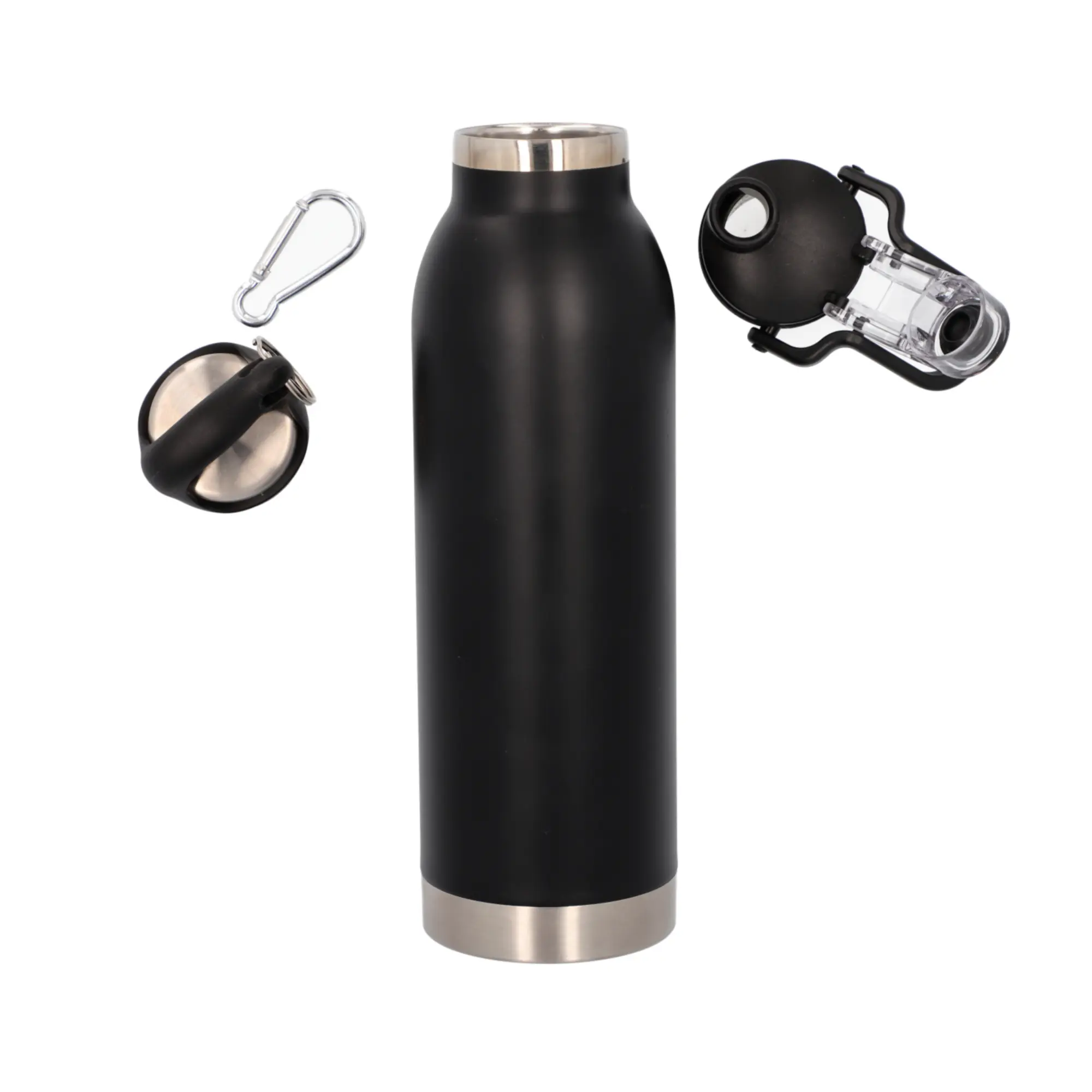 Fischer Thermo-Trinkflasche Twin 600 ml schwarz/silber