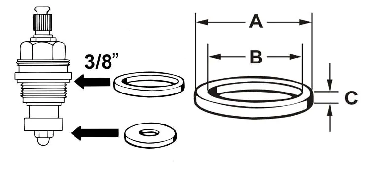Cornat Dichtungsset für Ventiloberteile 3/8''