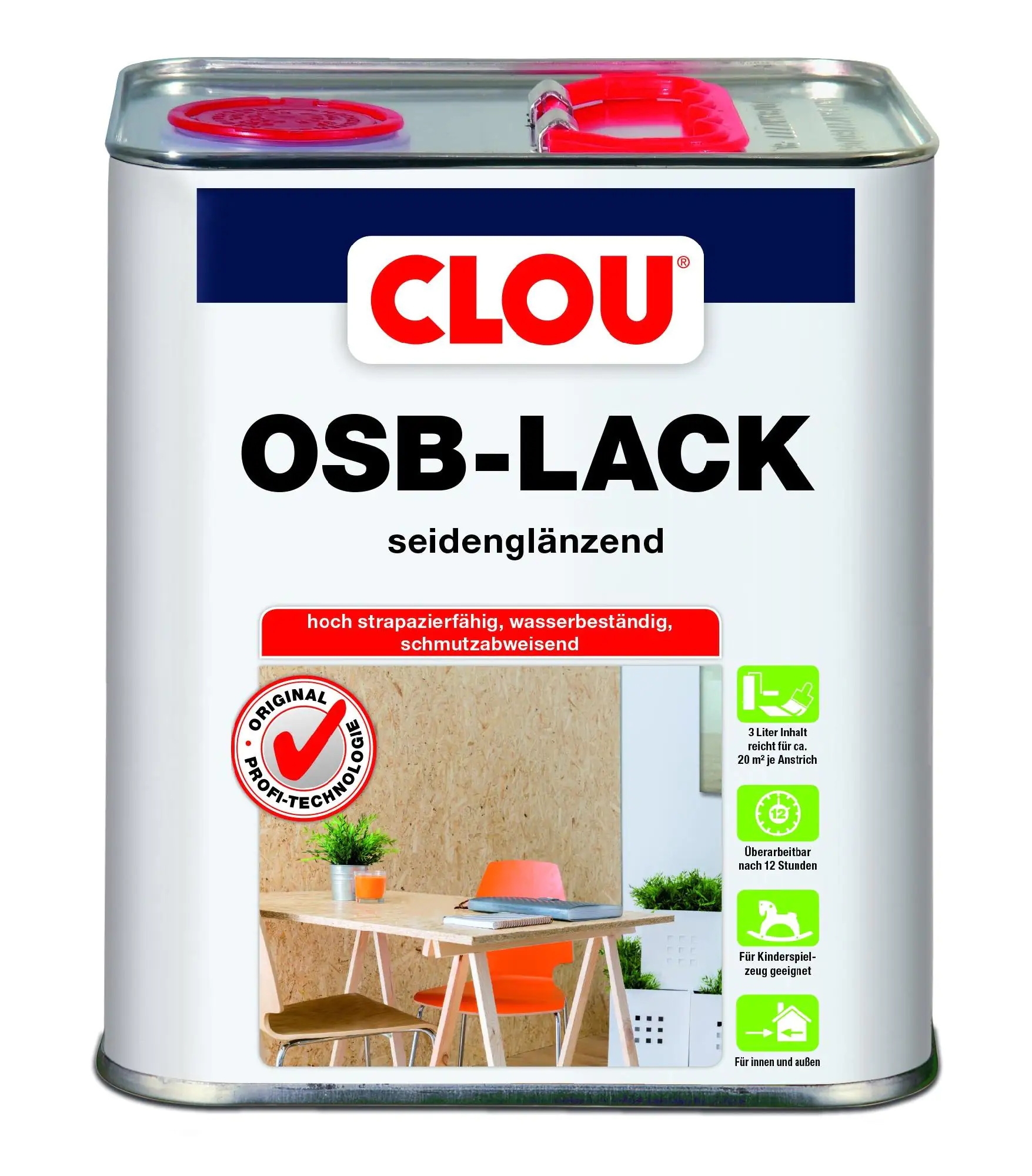 Clou OSB Lack 3 L seidenglänzend Clou OSB Lack 3 L seidenglänzend