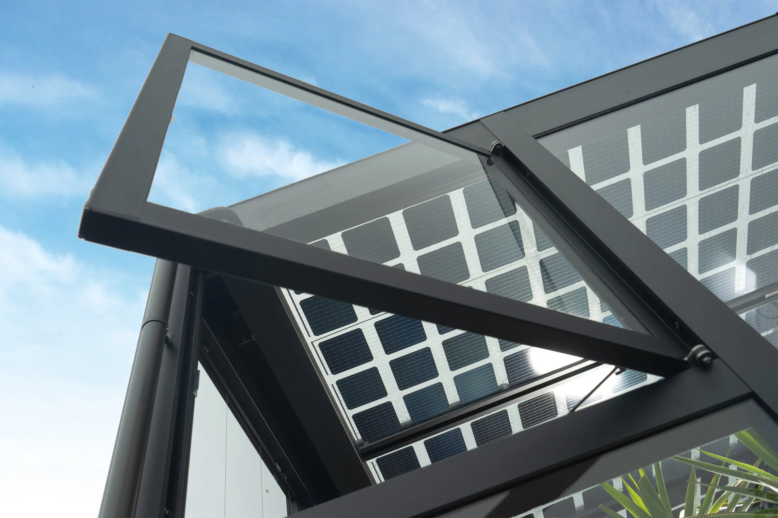 SunElements Fenster für Gartenhaus SunCasa mit Doppelstegplatten 10 mm 95 x 90 cm anthrazit-metallic