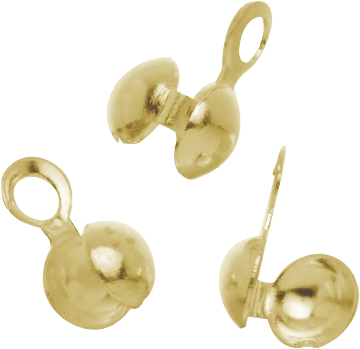 Glorex Quetschkalotte 3 mm 4 Stück, goldfarben