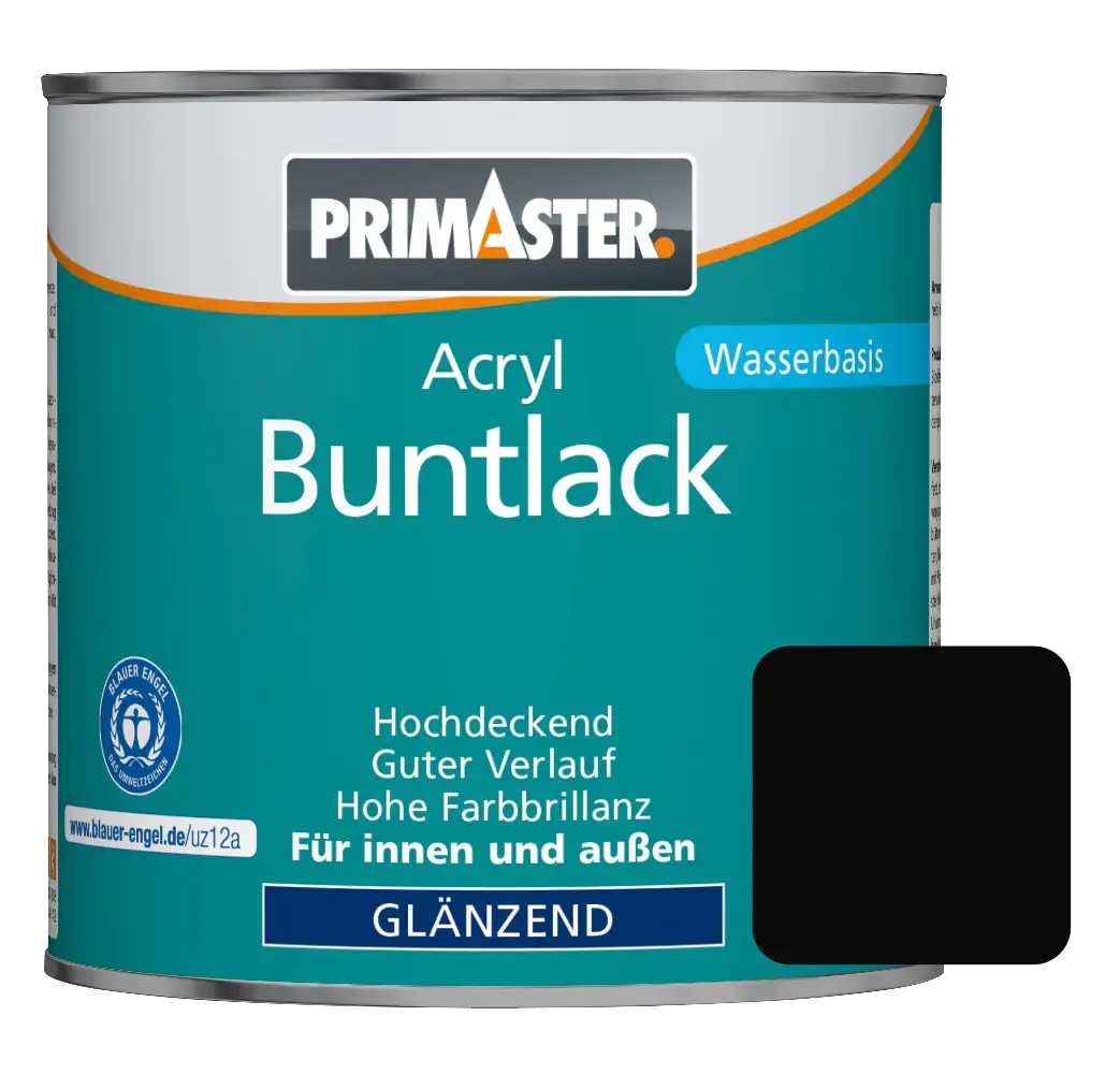 Primaster Acryl Buntlack RAL 9005 750 ml tiefschwarz glänzend