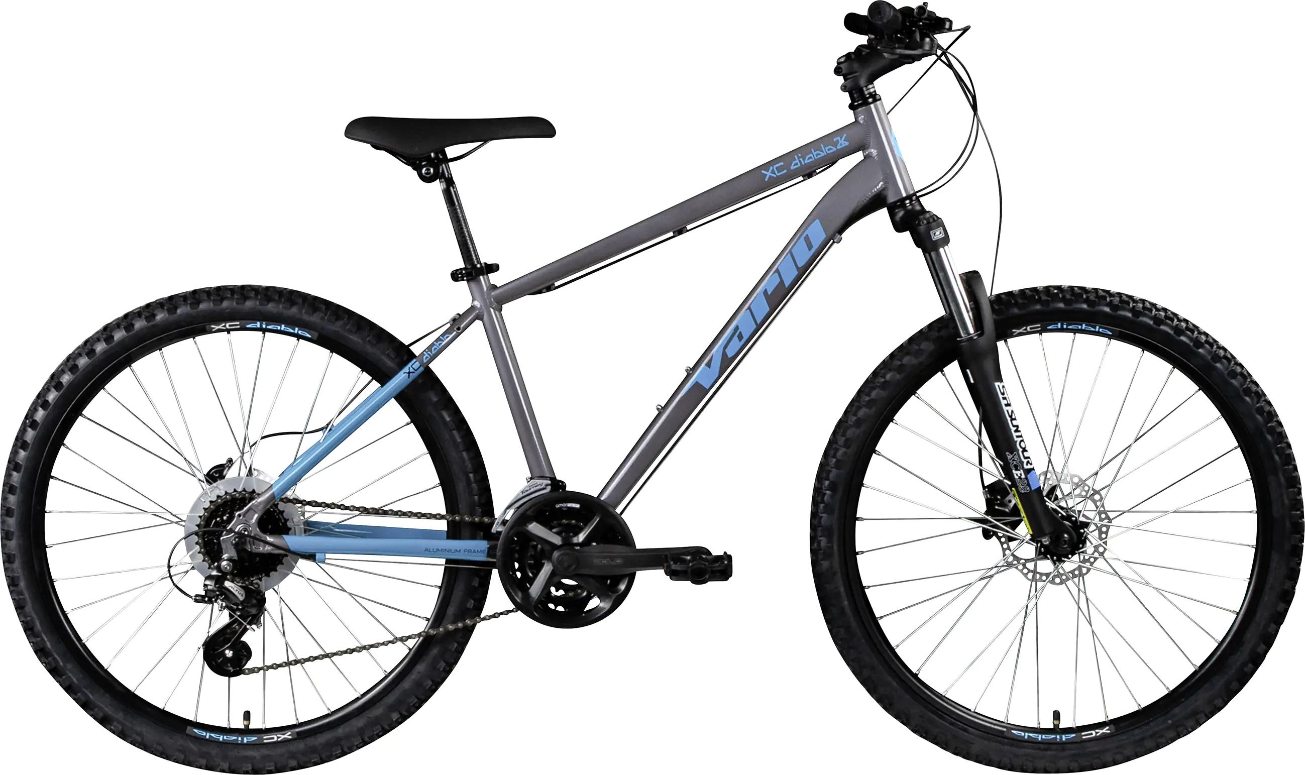 Vario Mountainbike XC DIABLO 26 MTB Hardtail 26 Zoll RH 40cm 24-Gang grau  blau Vario Mountainbike XC DIABLO 26 MTB Hardtail 26 Zoll RH 40cm 24-Gang grau  blau