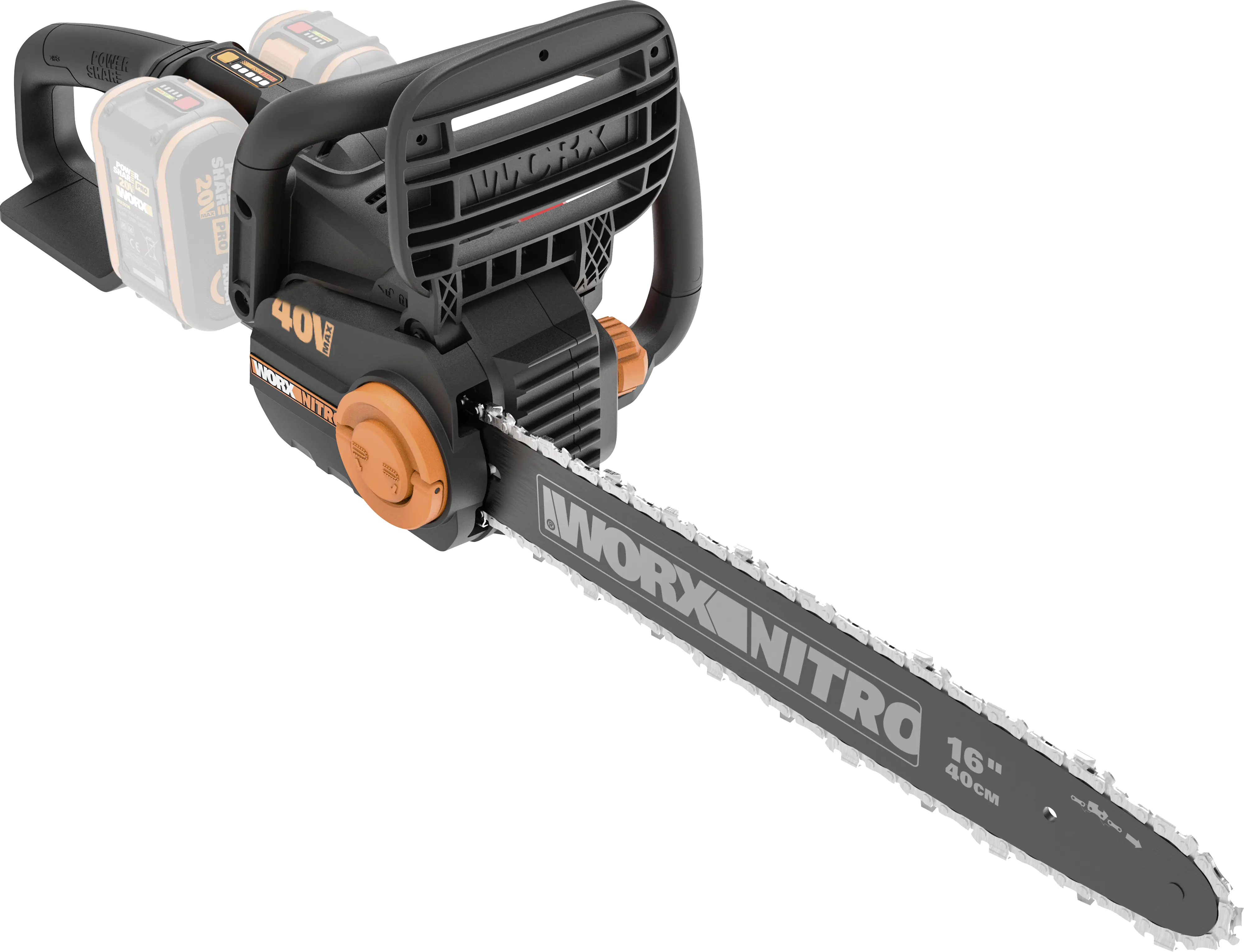 Worx Akku-Kettensäge WG385E.9 Nitro 40 V 40 cm Schwertlänge ohne Akku und Ladegerät Worx Akku-Kettensäge WG385E.9 Nitro 40 V 40 cm Schwertlänge ohne Akku und Ladegerät