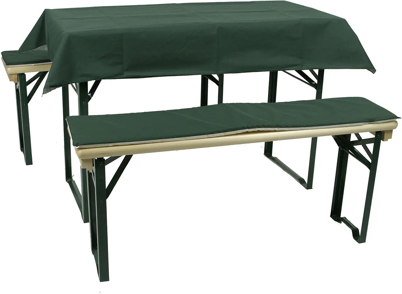 GO-DE Bierzeltgarnitur-Auflagenset kurz grün, 3-teilig, kurz