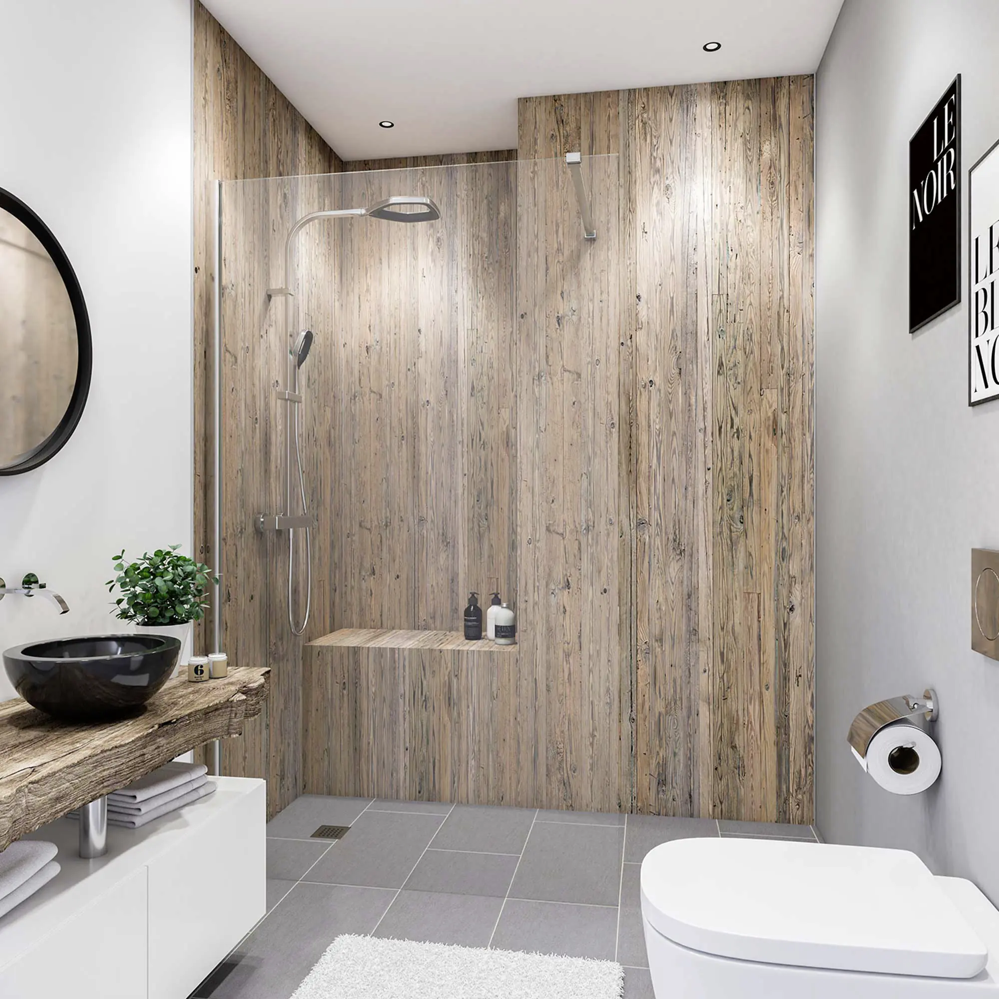 Breuer Duschrückwand Altholz Nordsee Dekor 100 x 255 x 0,3 cm