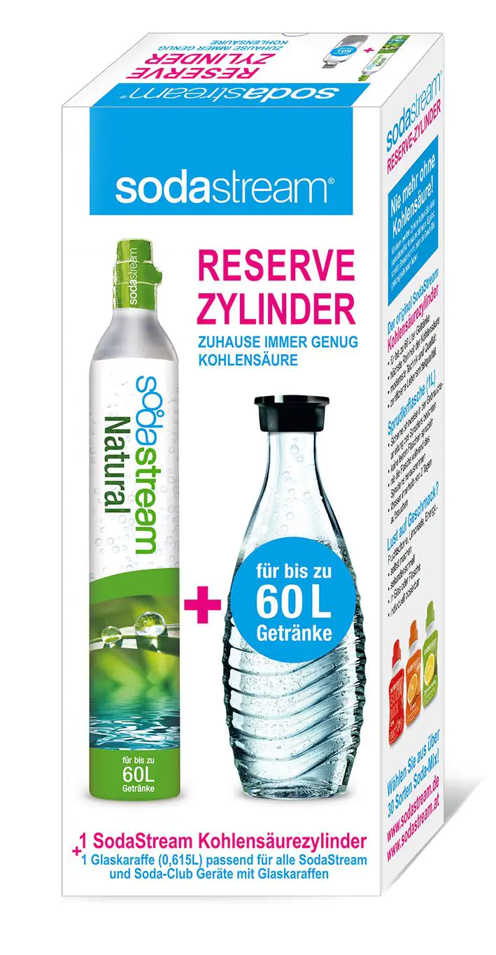 Sodastream Reservezylinder mit Glaskaraffe