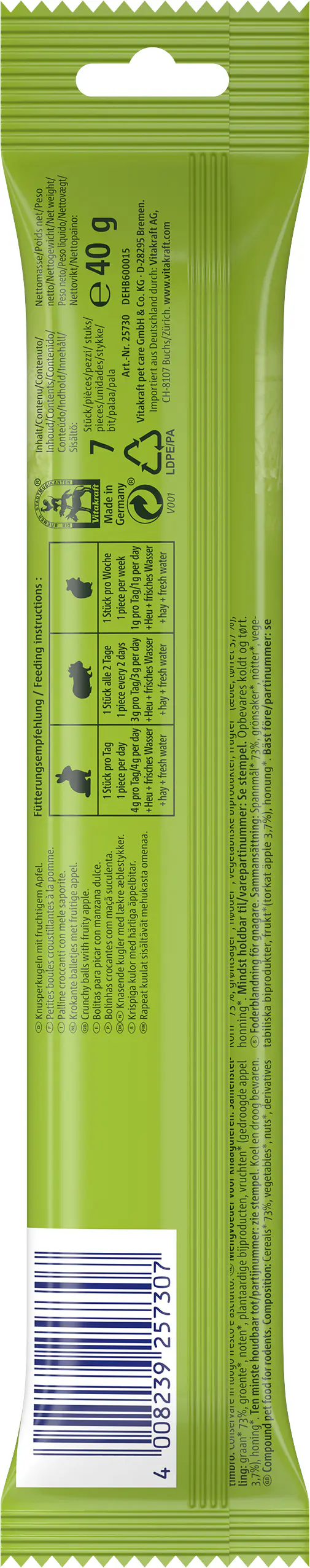 Vitakraft Rollinis® Nagersnack Apfel 7 Stück