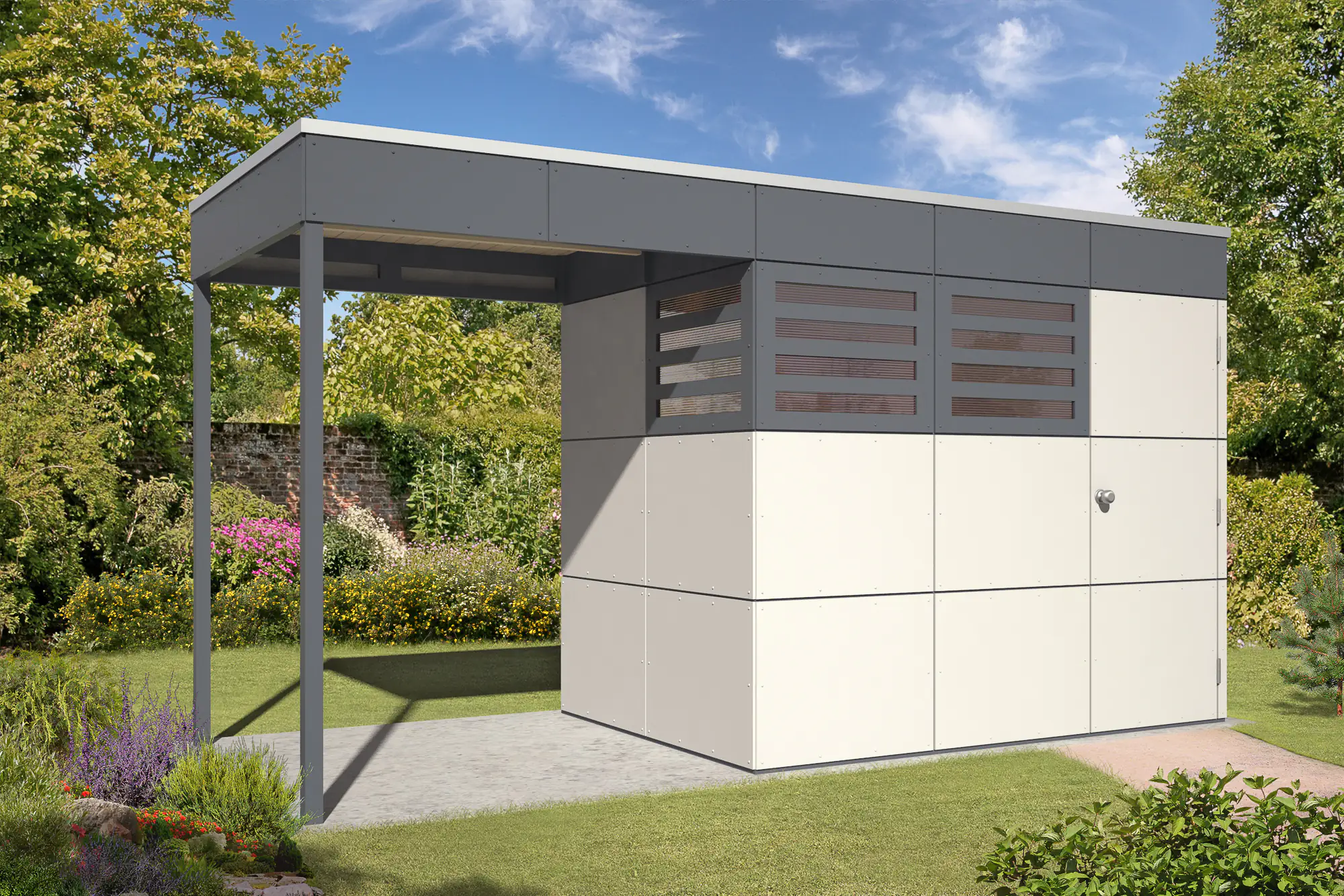 SKAN HOLZ Seitliche Überdachung für CrossCube 168 x 169 cm Gr. 2 Schiefergrau SKAN HOLZ Seitliche Überdachung für CrossCube 168 x 169 cm Gr. 2 Schiefergrau