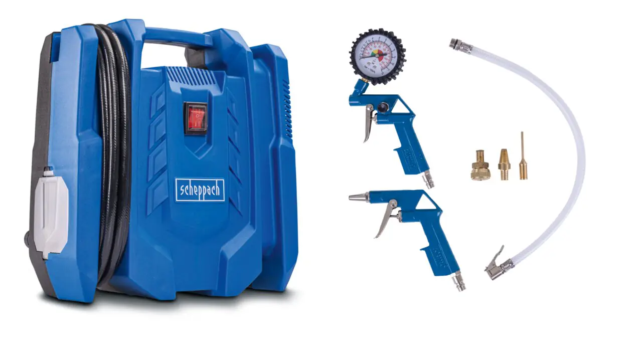 Scheppach mobiler Kompressor Airfoce7 230 V 8 bar 180 L/min inkl. Zubehör