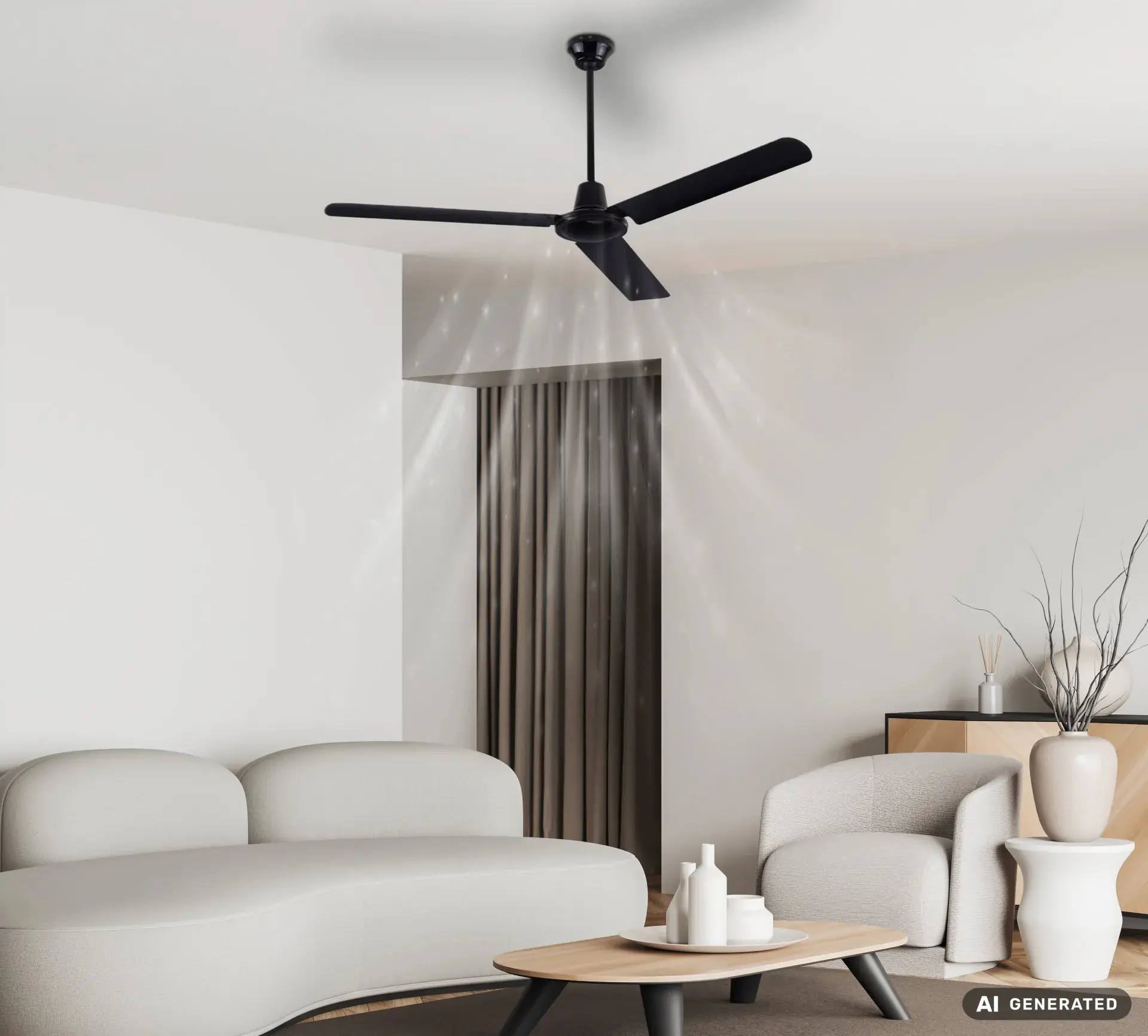 Globo Deckenventilator Ferro Ø 142 cm 70 W Metall schwarz