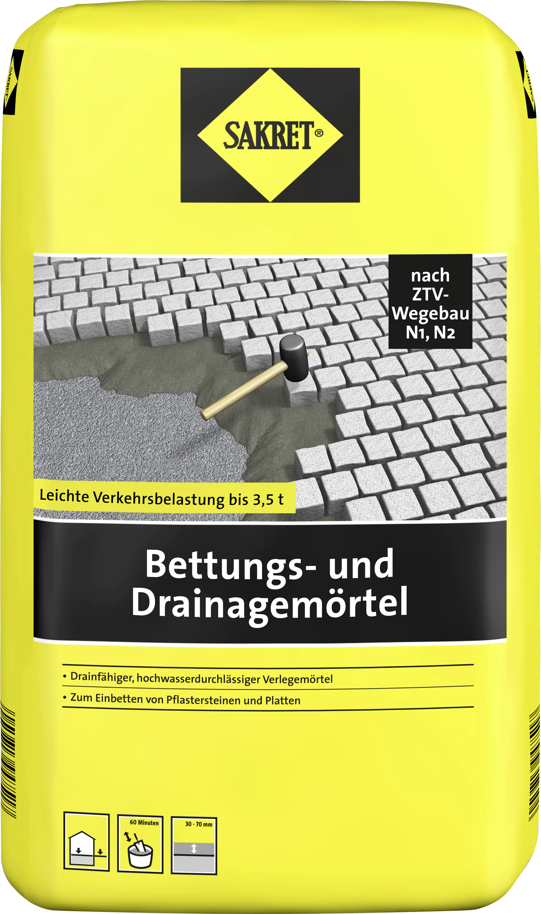 SAKRET Bettungs- und Drainagemörtel 10 kg Sack