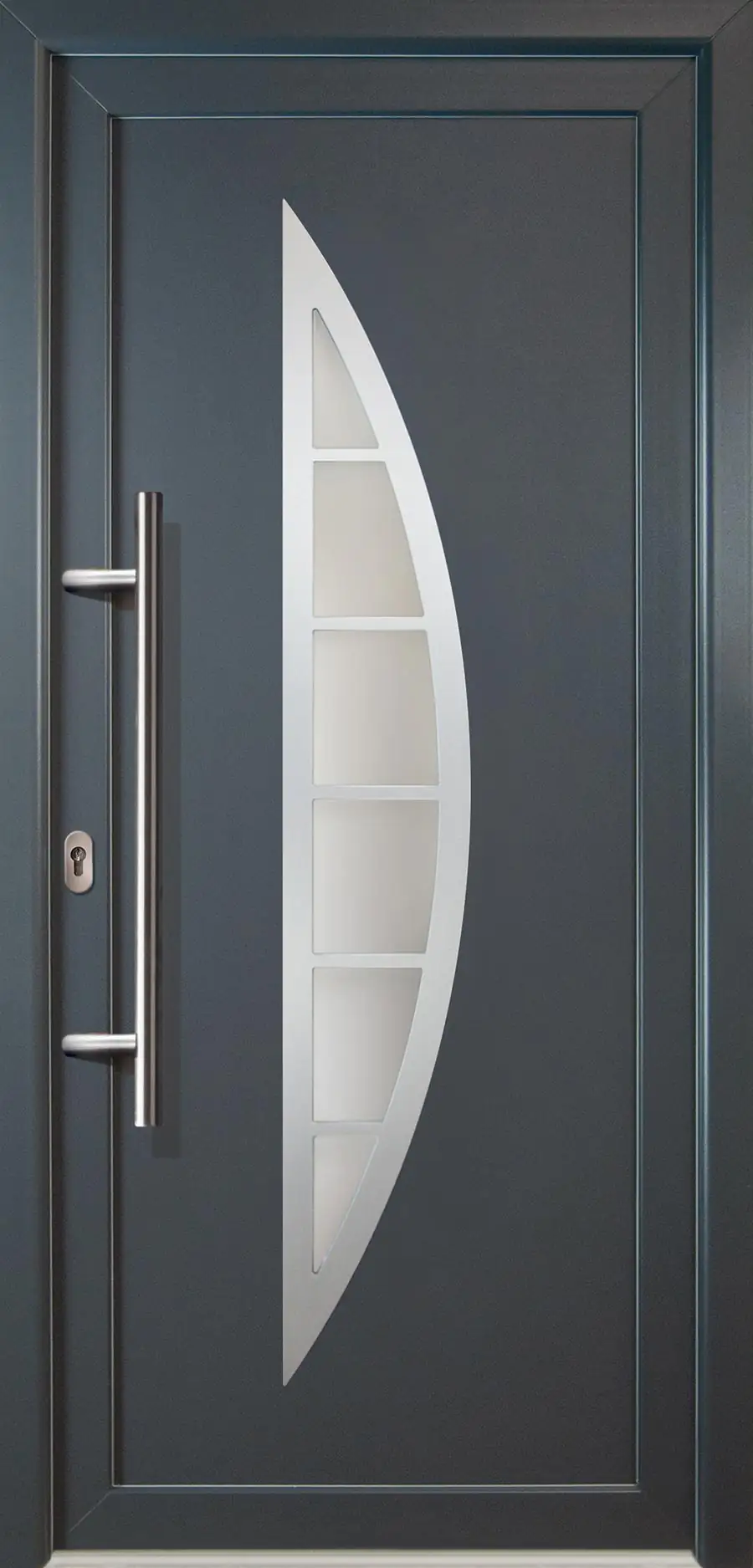 Meeth Haustür Signum Aluminium Modell 28 108 x 208 cm DIN links weiß/titan