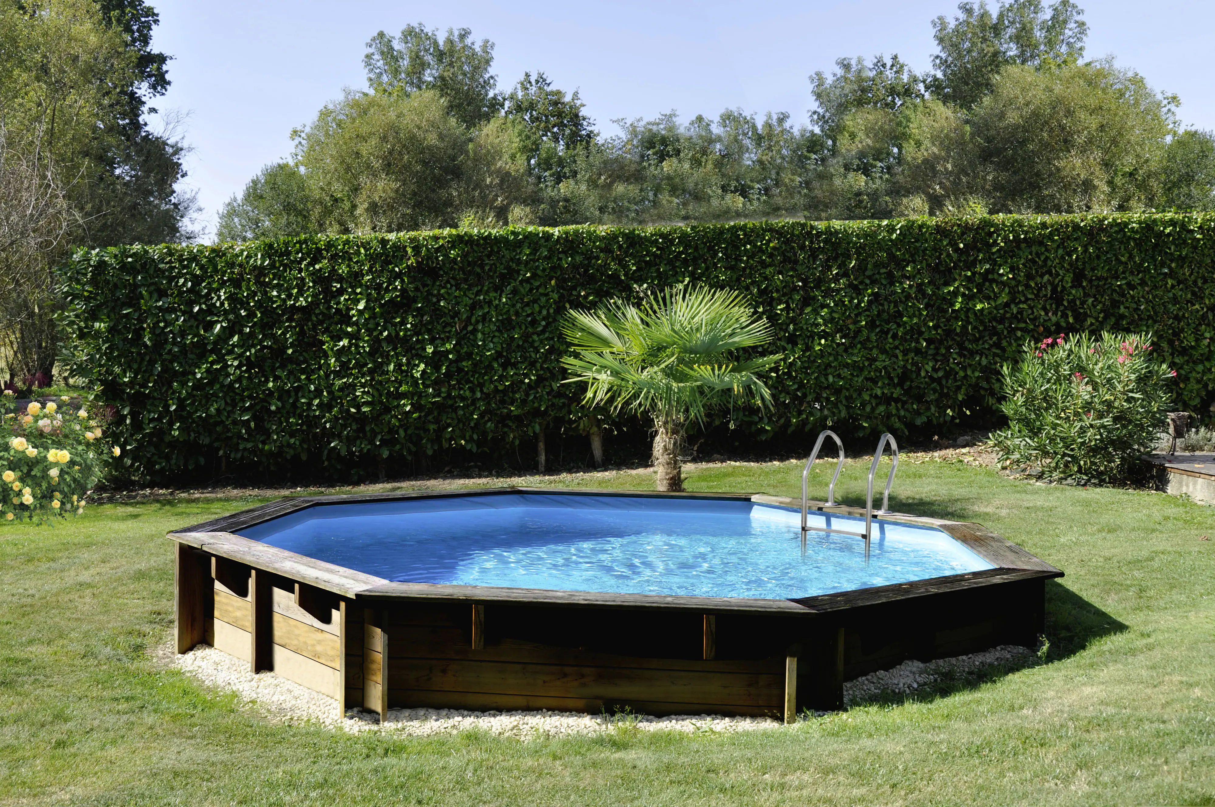 Gre Holzpool Vasto Komplettset rund Ø 428 x 136 cm natur