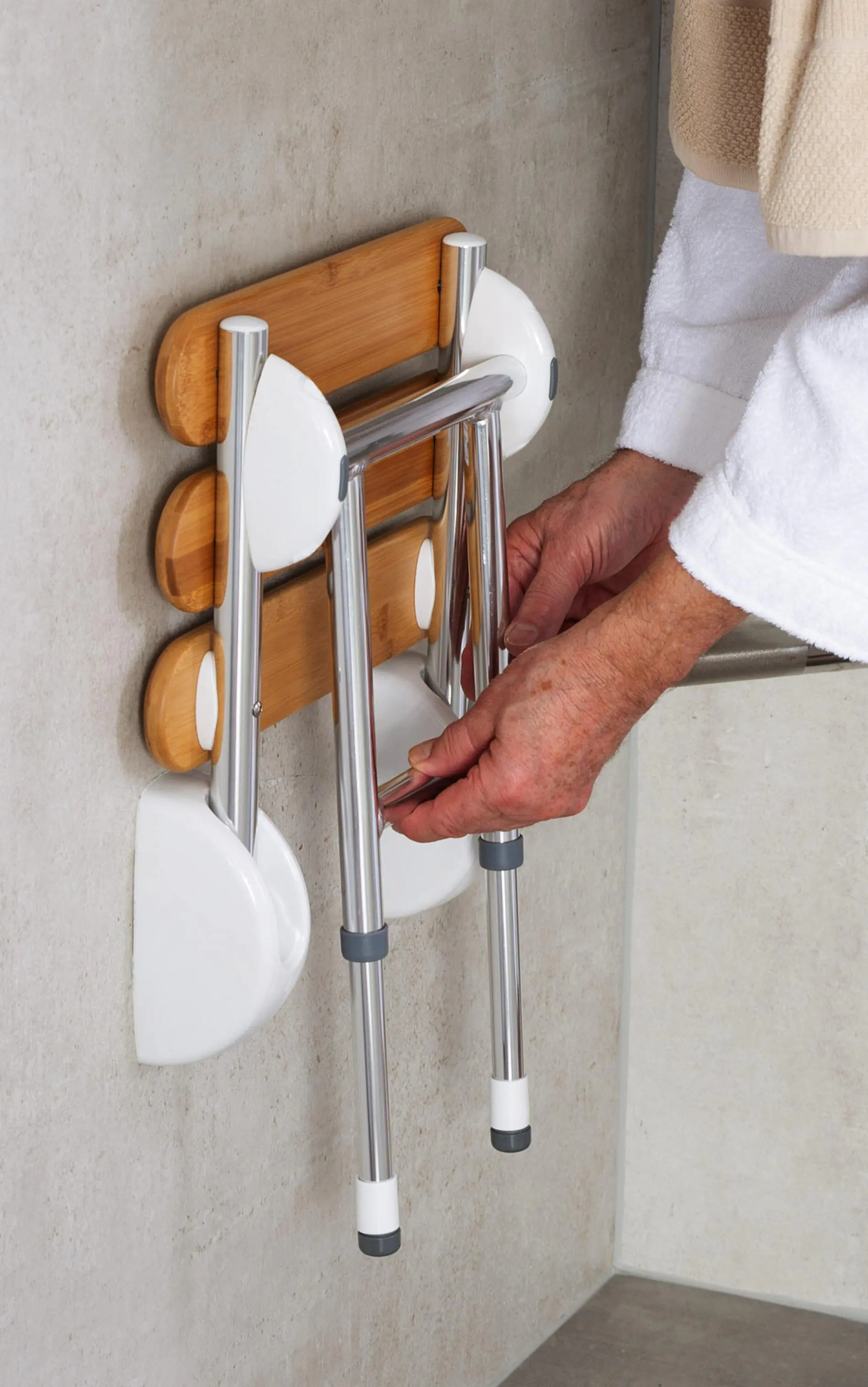 Ridder XL-Adapter für Dusch-Klappsitz Pro, chromfarben, Aluminium / PA / PE / TPR Ridder XL-Adapter für Dusch-Klappsitz Pro, chromfarben, Aluminium / PA / PE / TPR