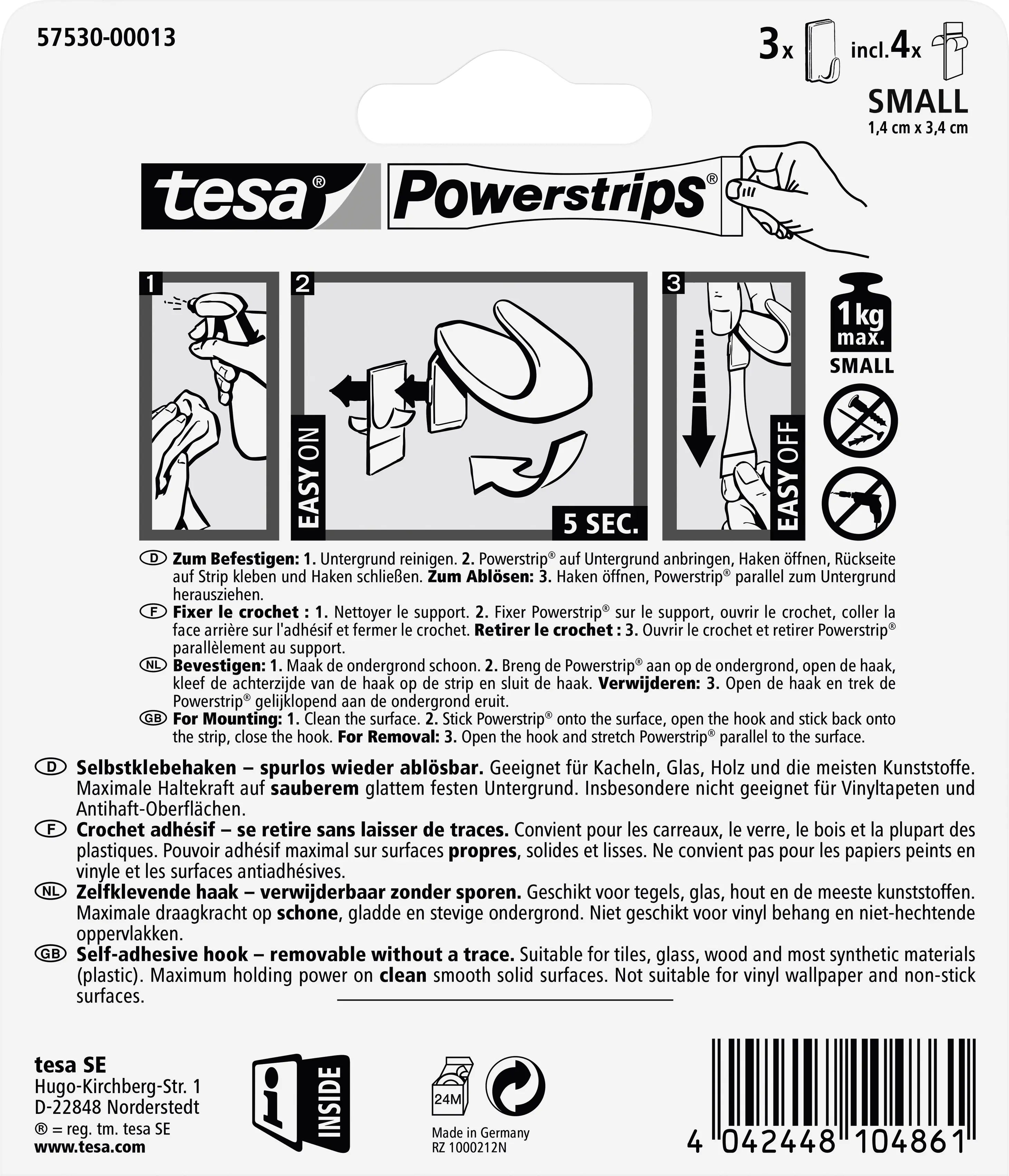 tesa Haken Powerstrip Small weiß