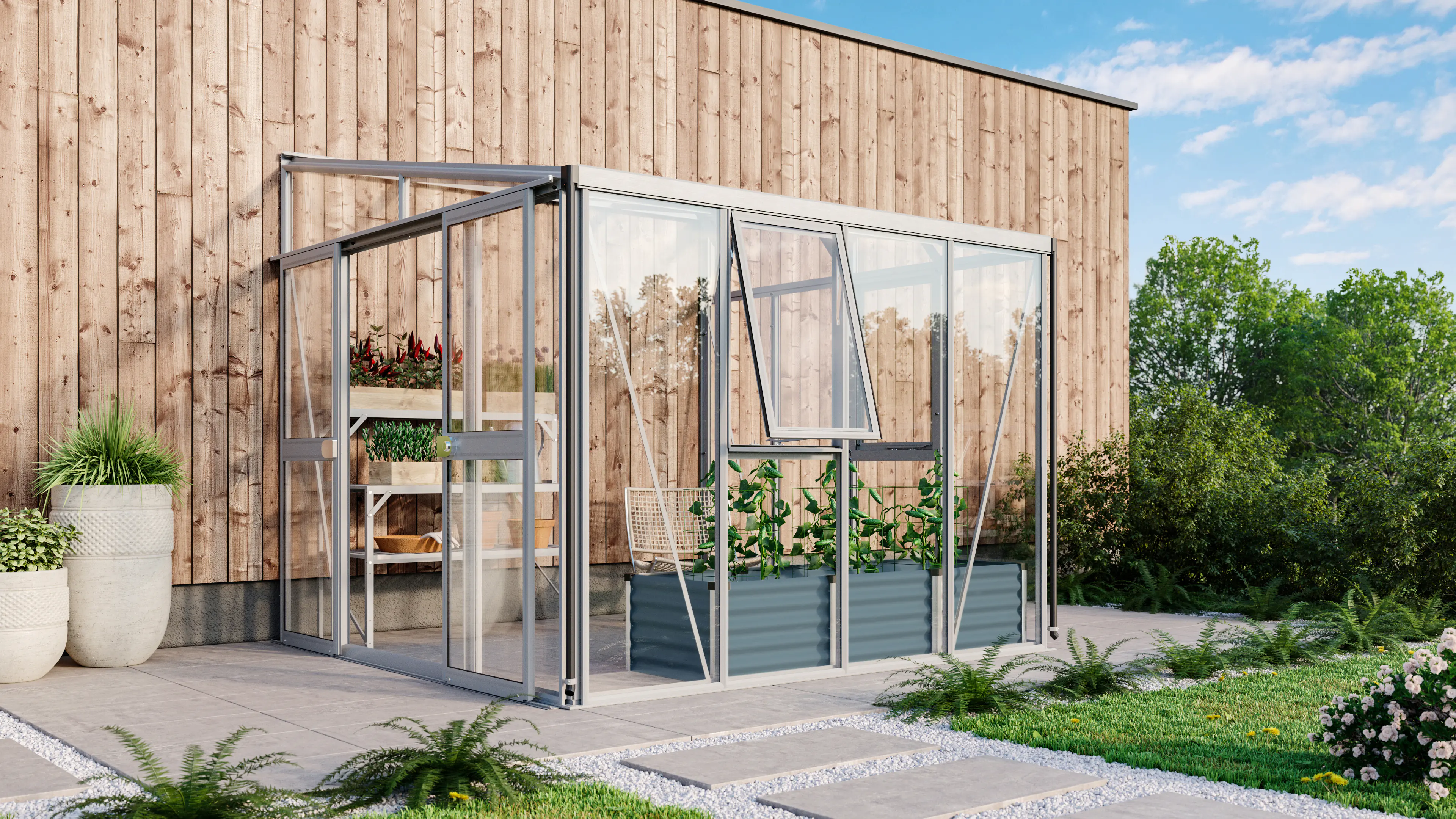 Vitavia Anlehngewächshaus Helena 7000 268 x 281 cm 3 mm Sicherheitsglas