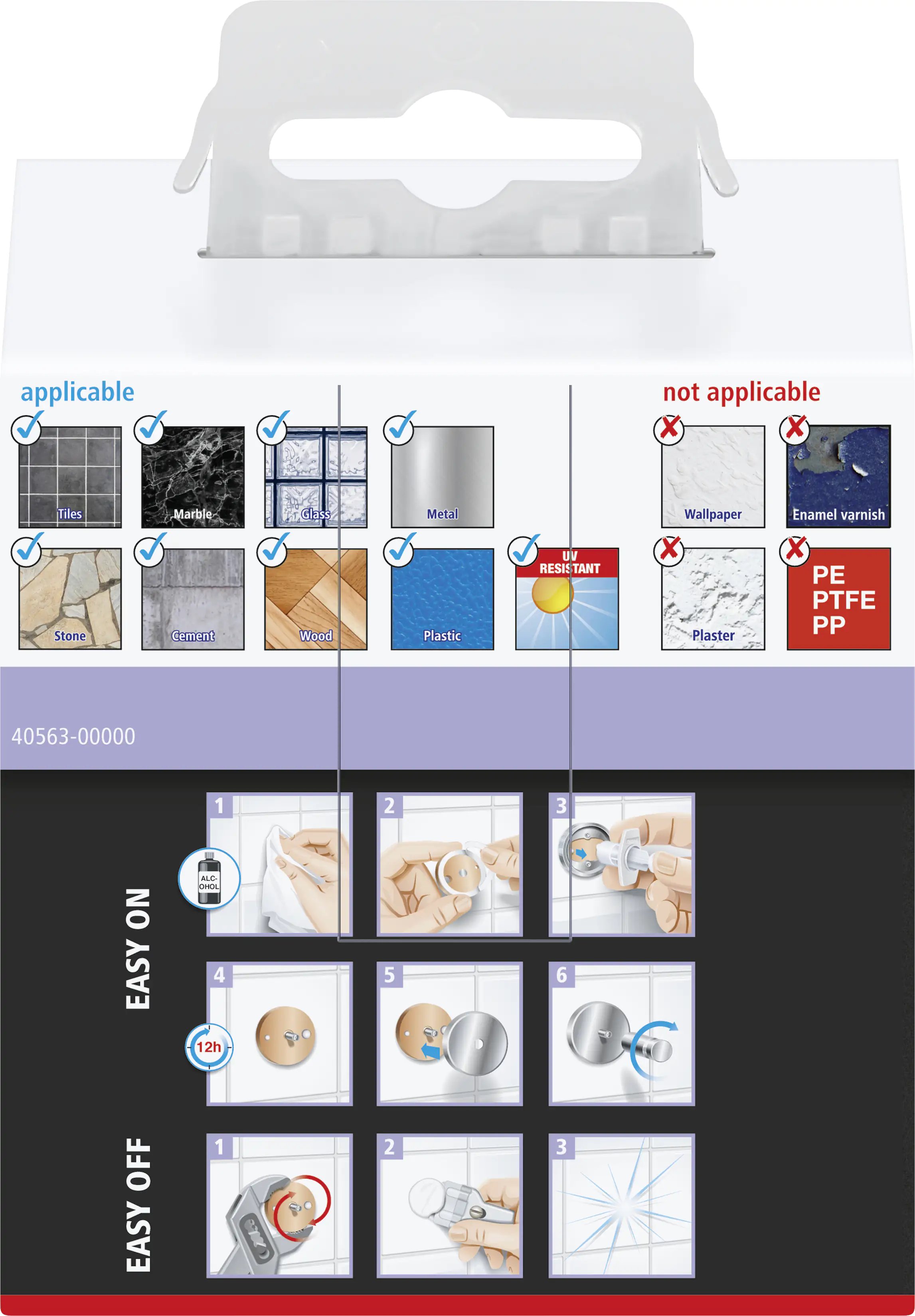 Tesa Handtuchhaken MOON  schwarz zum Kleben Tesa Handtuchhaken MOON  schwarz zum Kleben