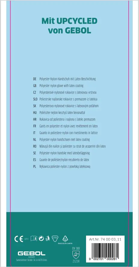 Gebol Handschuh Upcycled Sensitive dunkelblau  