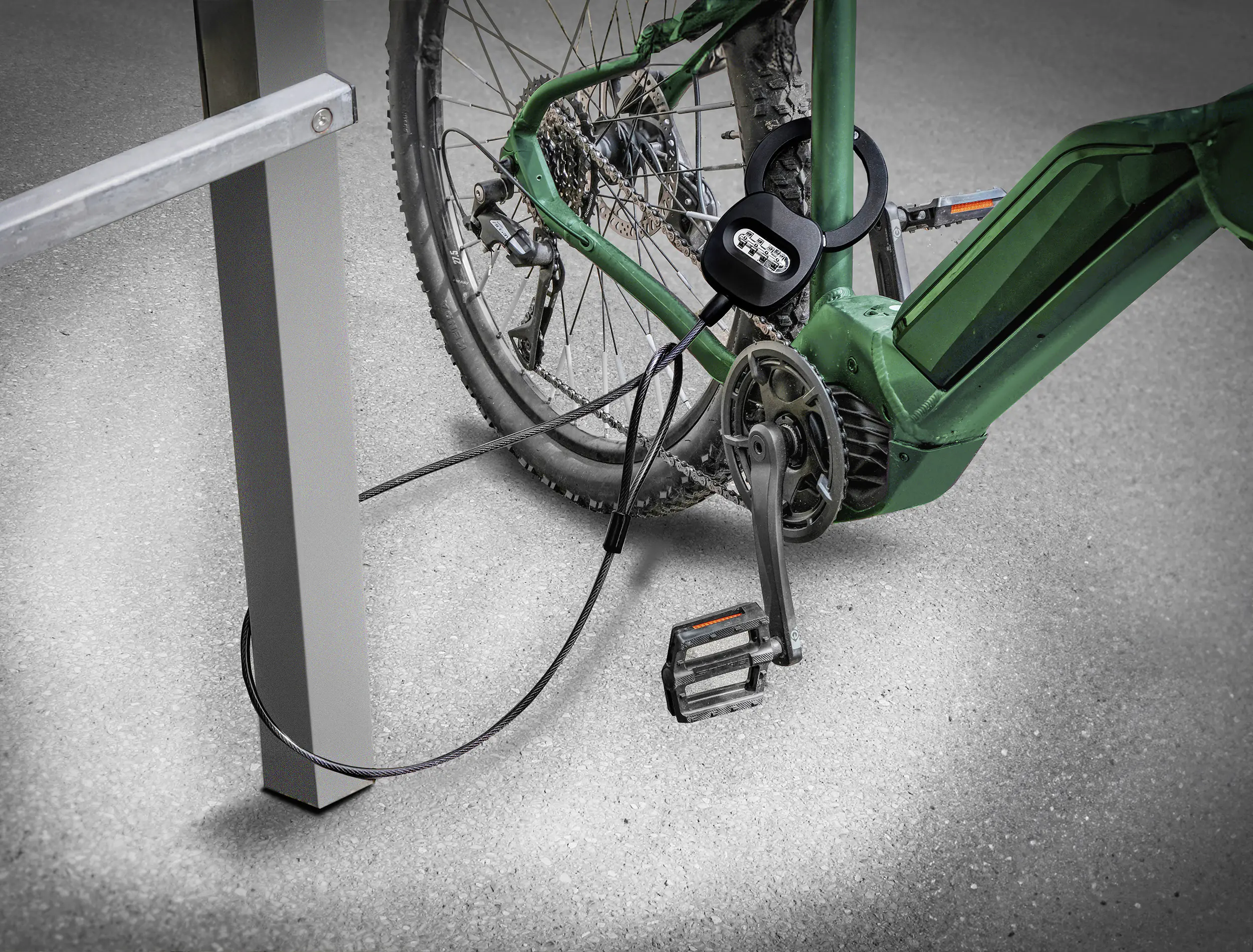 EUFAB Fahrradschloss Handschelle mit 2x Schlüssel 128 cm schwarz