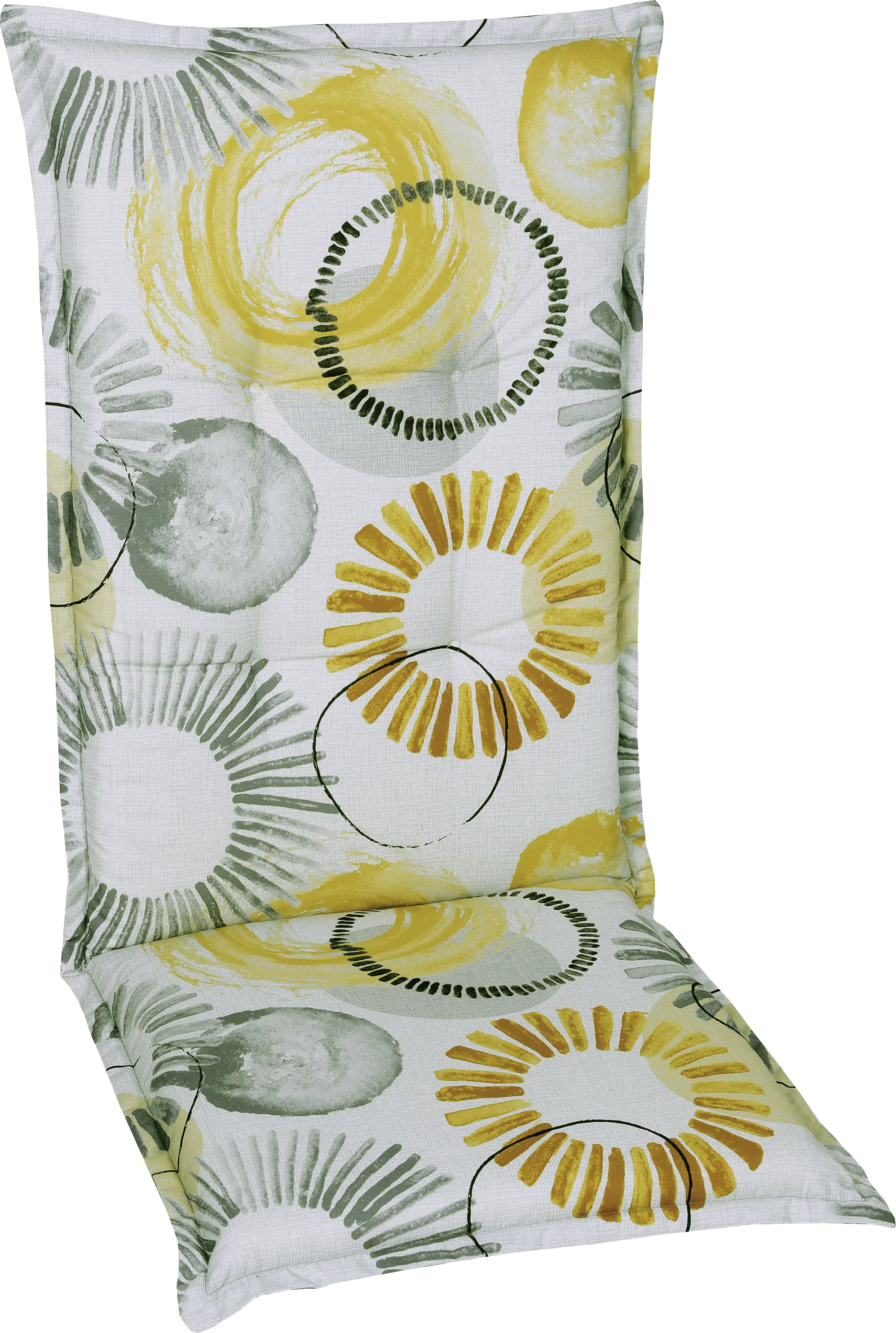 GO-DE Hochlehner-Auflage 120 cm x 50 cm x 6 cm, beige, gelb GO-DE Hochlehner-Auflage 120 cm x 50 cm x 6 cm, beige, gelb