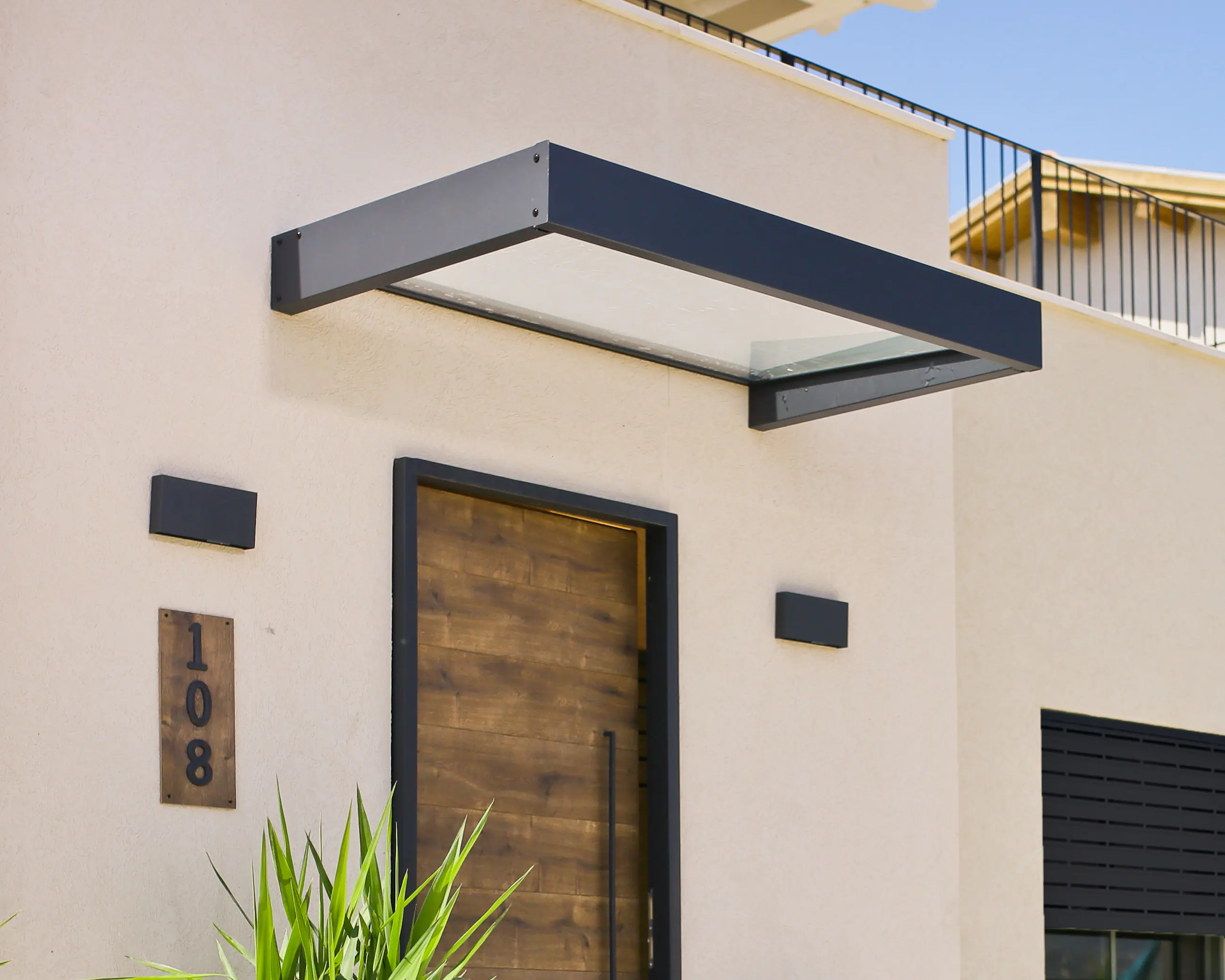 Canopia Vordach Sophia 1600  Grau Alu 160 x 95 cm