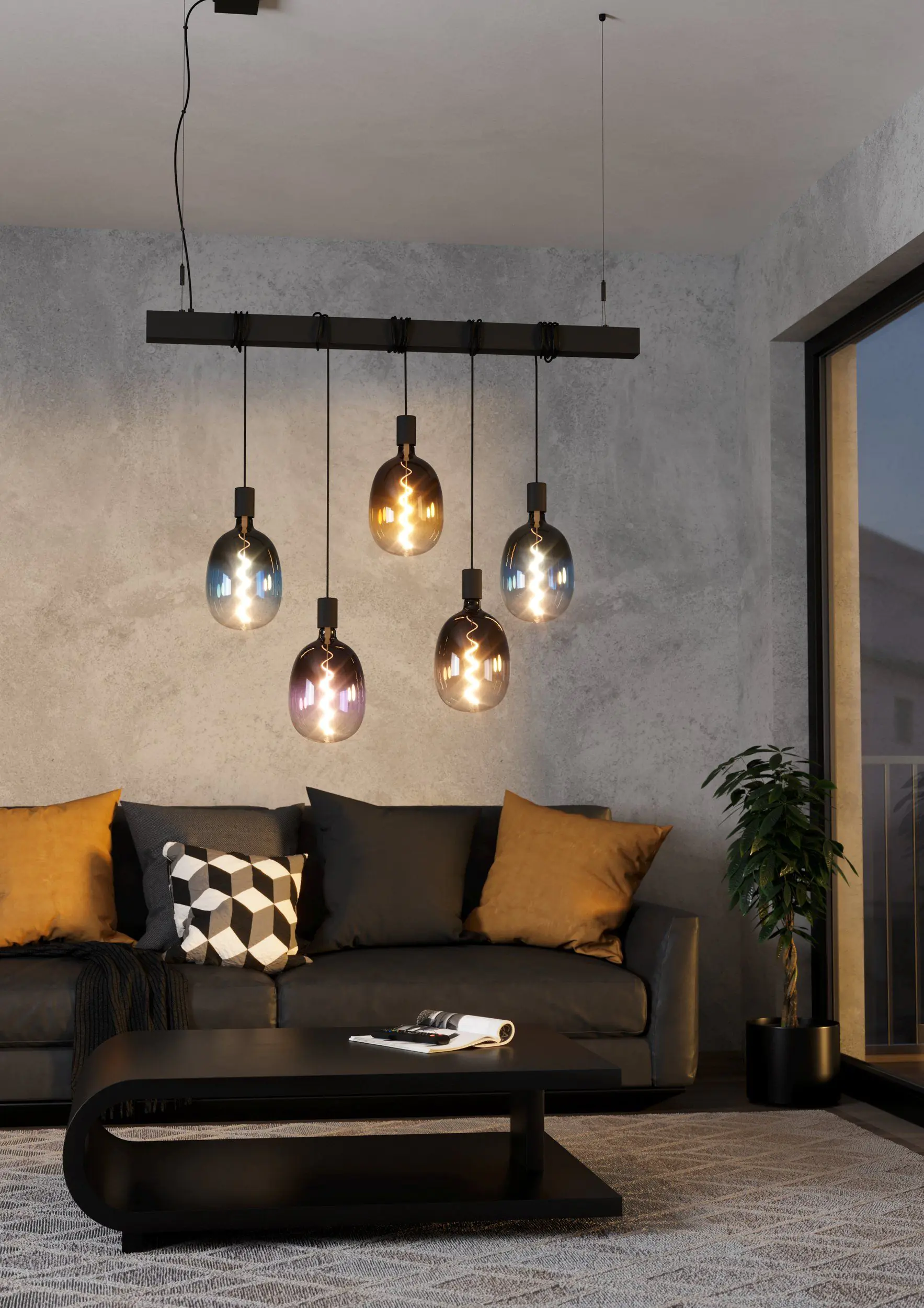 Eglo LED Globe G125 E27 4W schwarz-grau Eglo LED Globe G125 E27 4W schwarz-grau