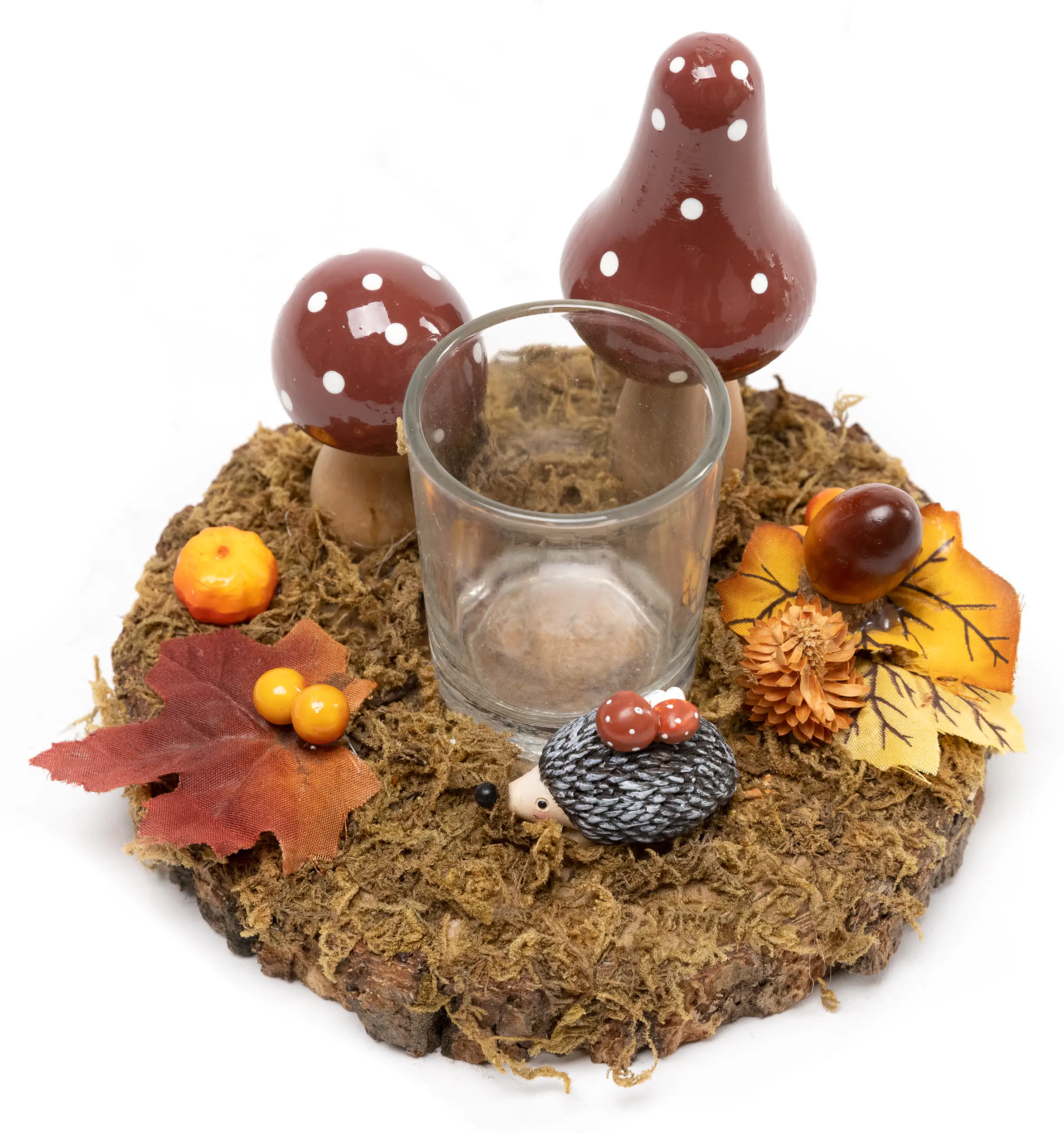 TrendLine Deko Teelichthalter Pilze 14 x 12 cm braun rot gelb